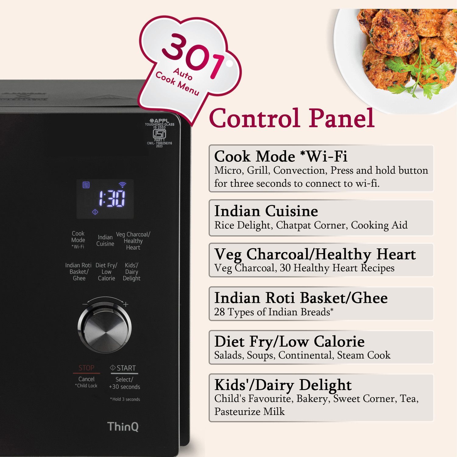 Image of LG 28 L Heart Friendly Recipes and 360 Motorised Rotisserie for crispy and tasty bar-be-que recipes, Scan to Cook Wi-Fi Enabled Charcoal Convection Microwave Oven