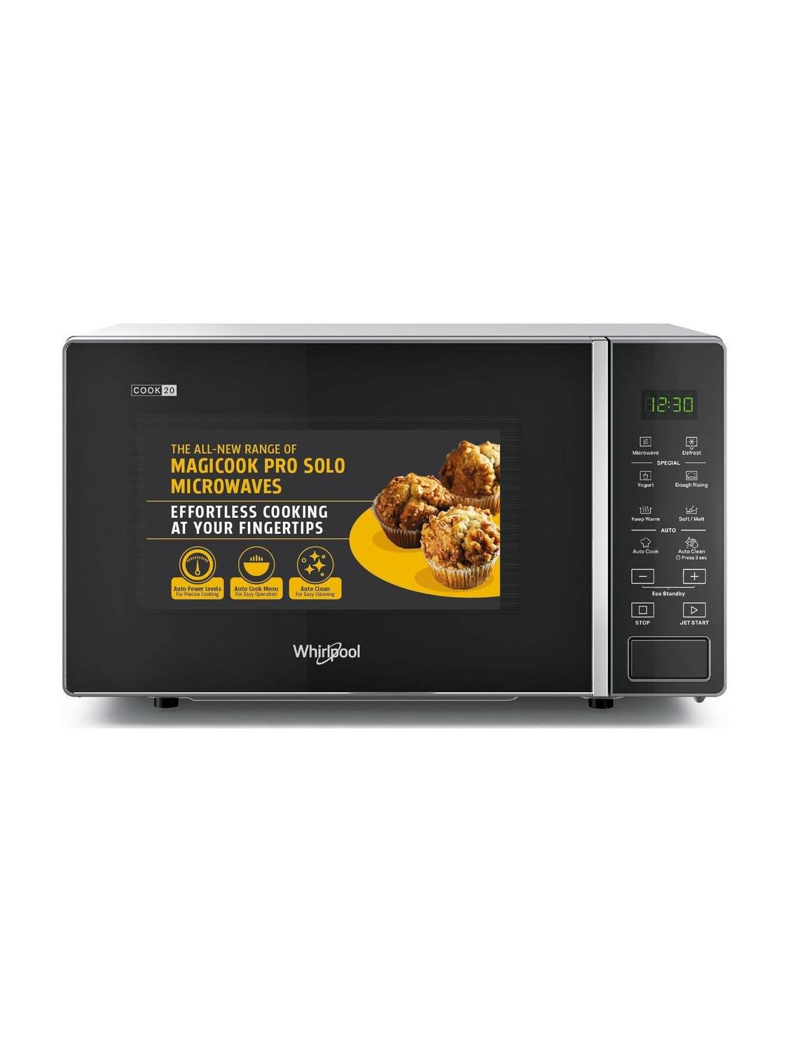 Whirlpool 20 L 18 Auto Cook Recipes, Feather Touch Membrane Solo Microwave Oven