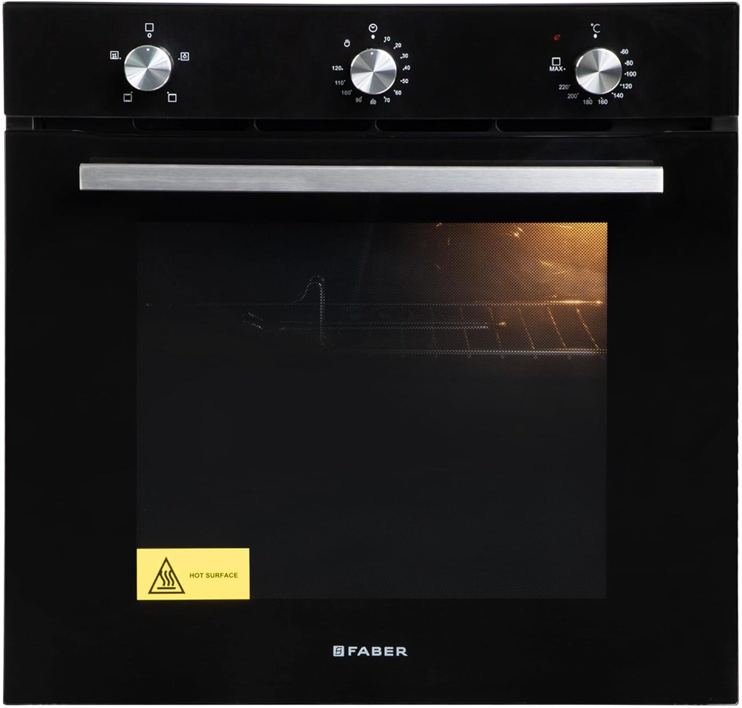 Image of FABER 80-Litre Oven Toaster Grill OTG Built-In FBIO 80L 4F BK Black Finish Oven with Digital Display, Black