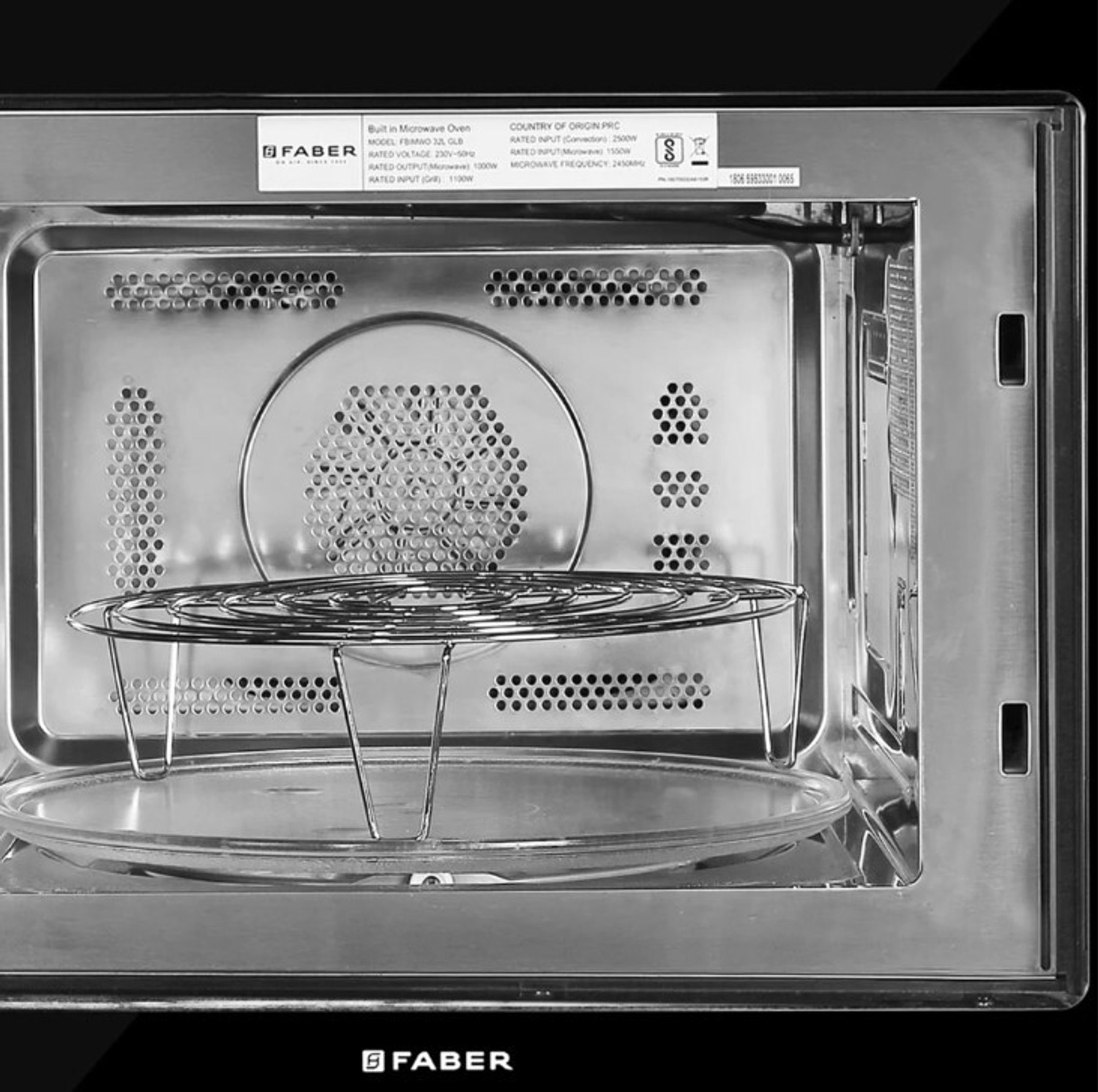 Image of FABER 32 L Built-in Microwave Oven, Grill,Convection, Defrost, 10 Auto Menus, Speedy & Multi-Stage & Combination Cooking, Child Lock, Digital Timer, Energy Efficient Convection & Grill Microwave Oven