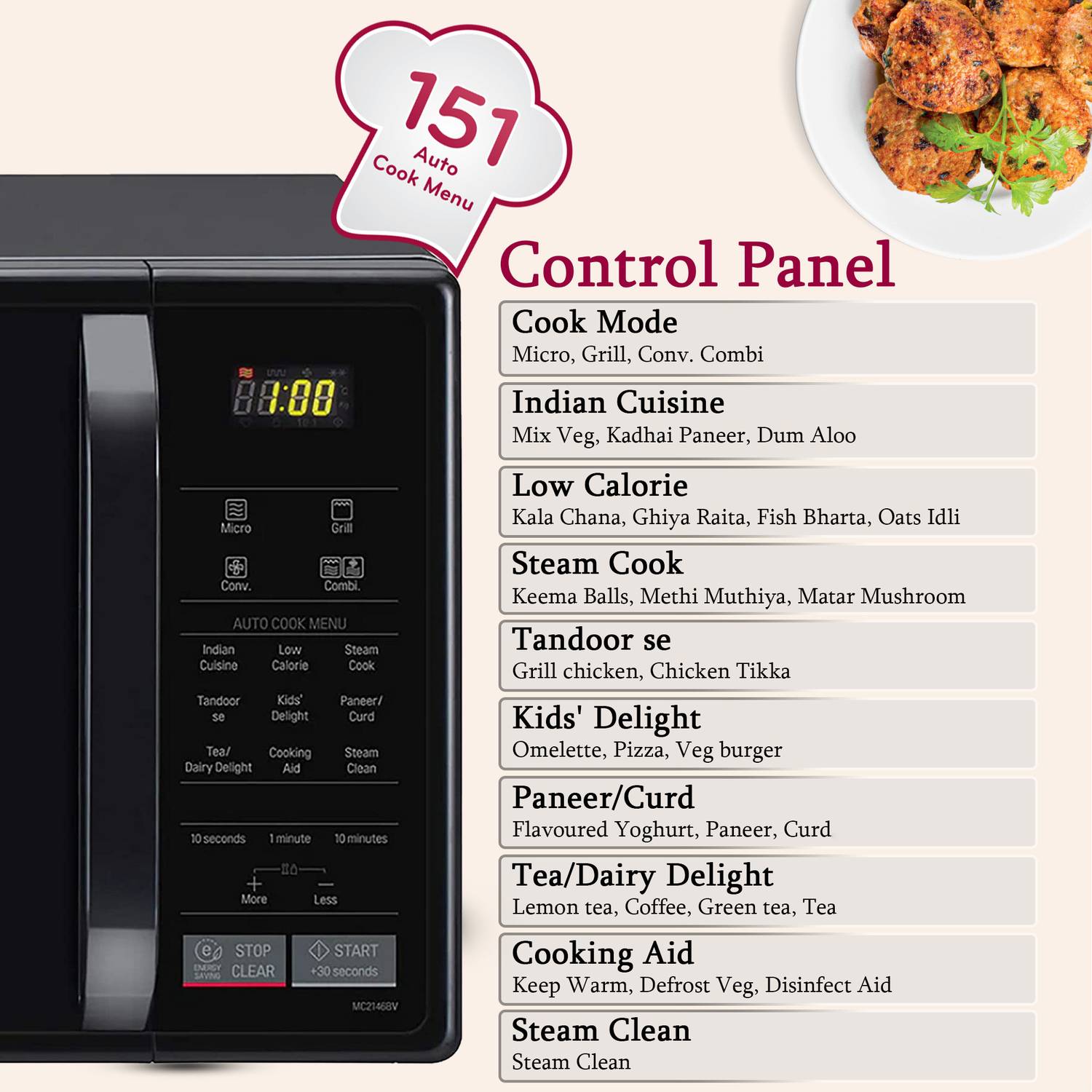 LG 21L Black Convection Microwave Oven - Image 5
