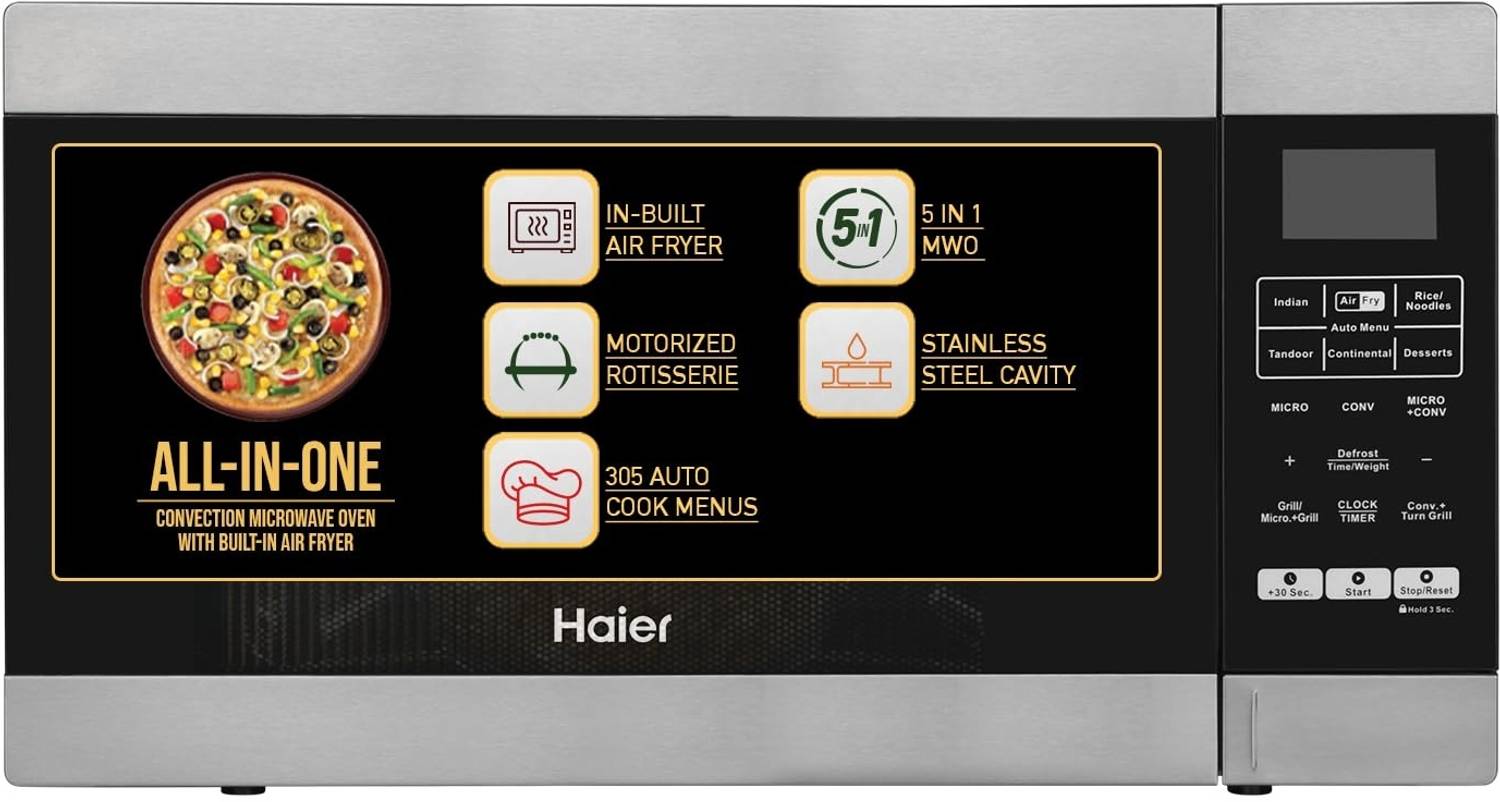 Haier 30 L Convection Microwave Oven (HIL3001ARSB, Black, Silver)