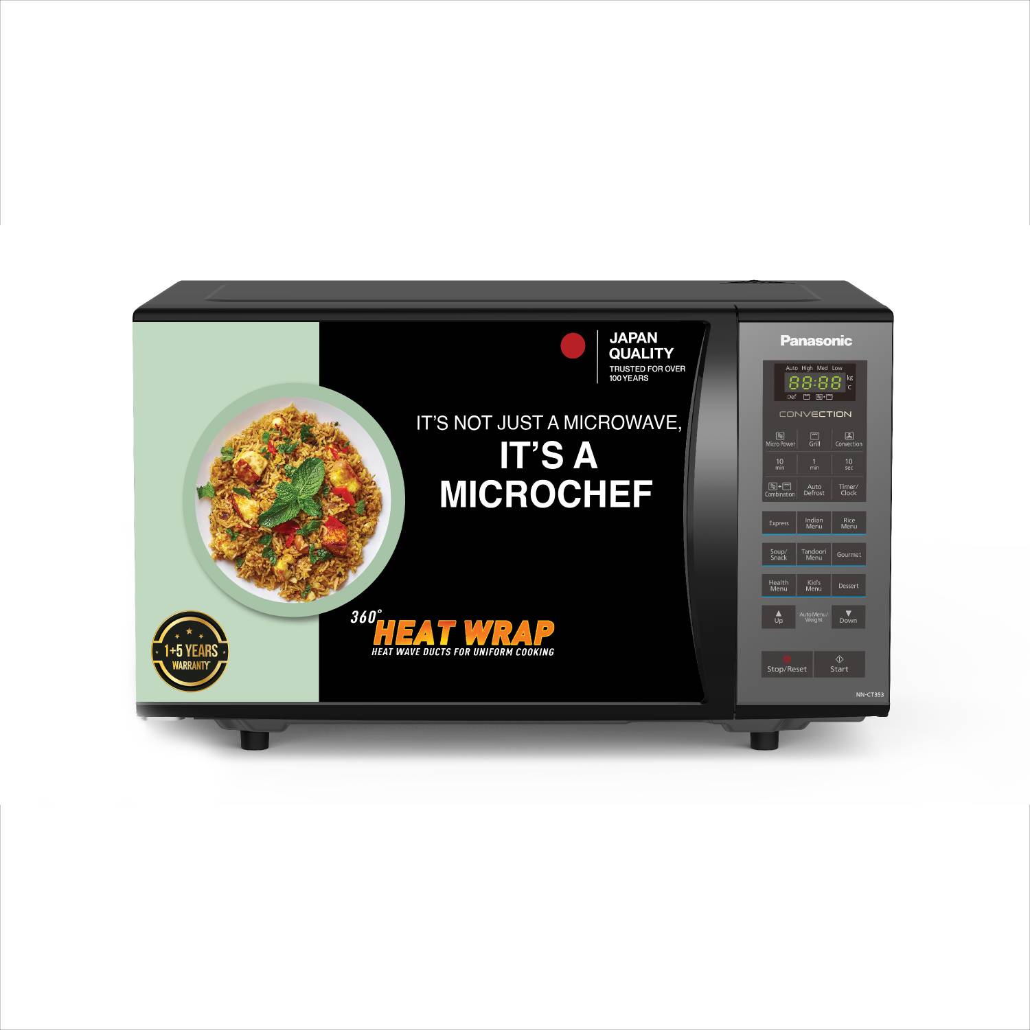 Panasonic 23 L 360 degree Heat Wrap, stainless steel cavity, Express Cooking, Magic Grill Convection Microwave Oven