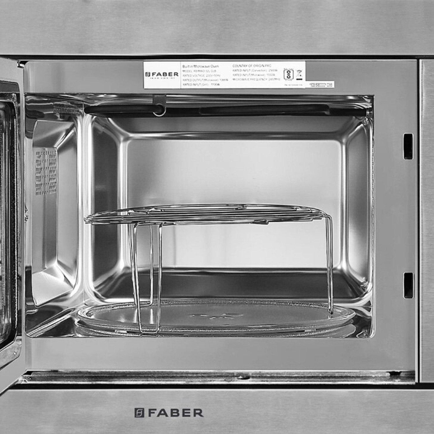Image of FABER 20 L Built-in Microwave Oven, Grill,Convection, Defrost, 10 Auto Menus, Speedy & Multi-Stage & Combination Cooking, Child Lock, Digital Timer, Energy Efficient Grill Microwave Oven