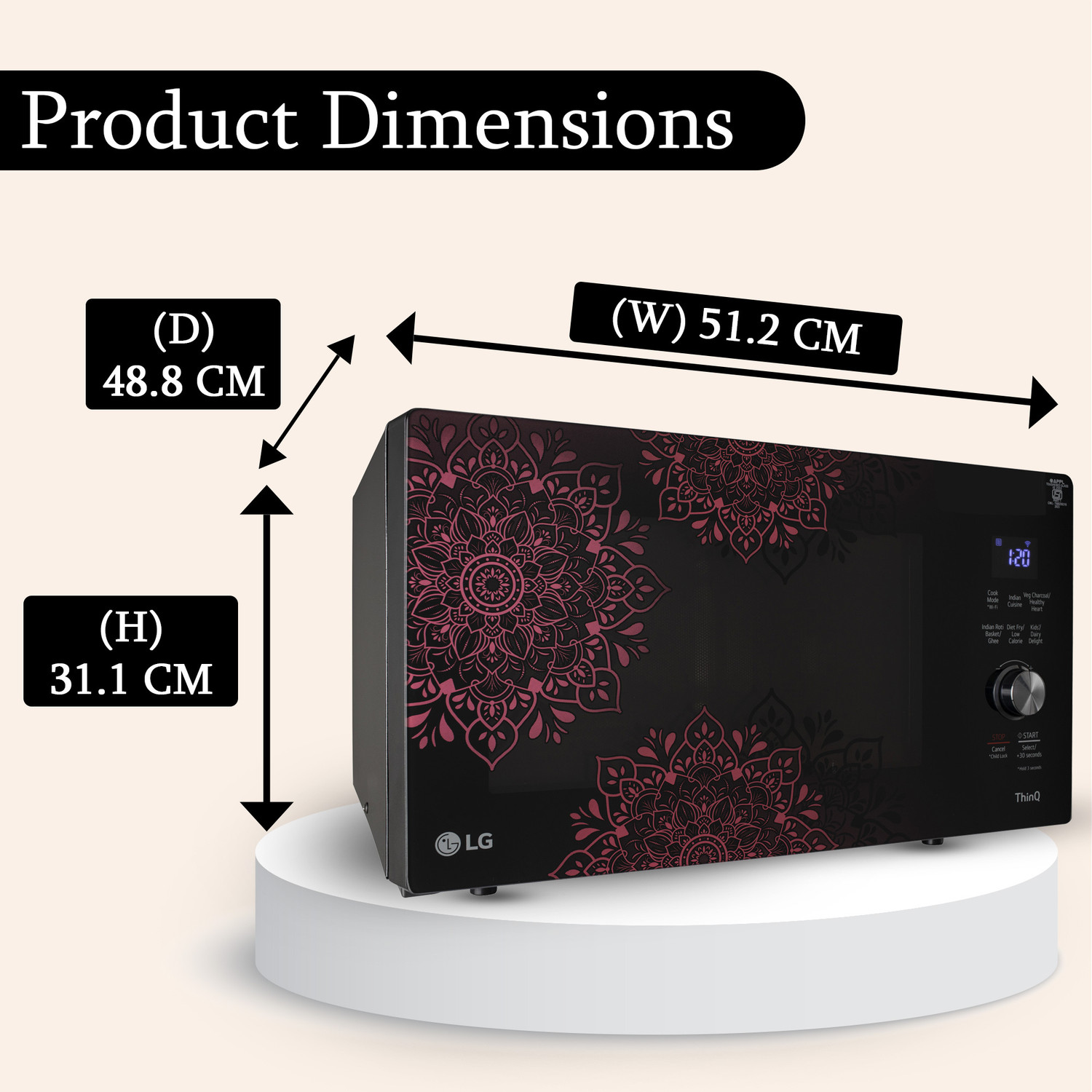 Image of LG 28 L Heart Friendly Recipes and 360 Motorised Rotisserie for crispy and tasty bar-be-que recipes, Scan to Cook Wi-Fi Enabled Charcoal Convection Microwave Oven