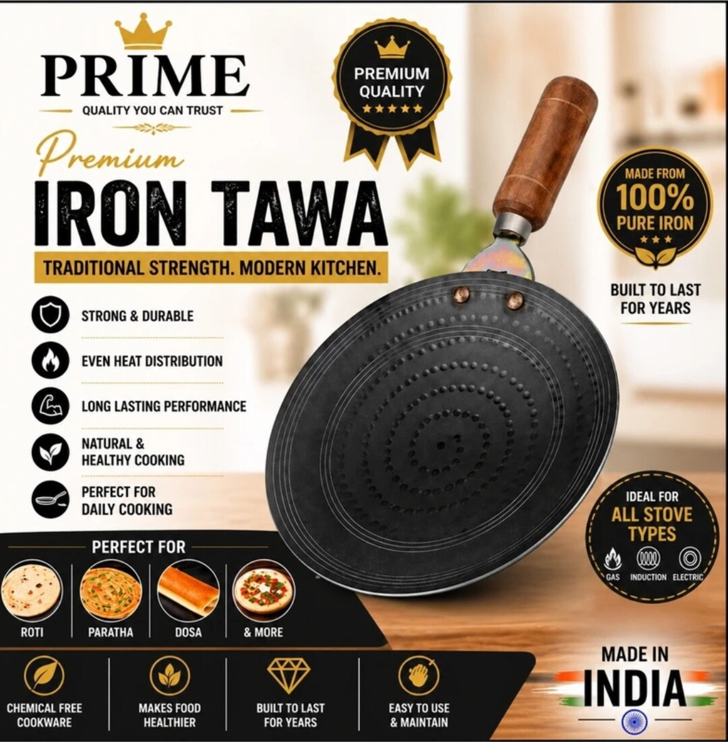 Image of VICKY KITCHEN APPLIANCES Tawa01 Tawa 24 cm diameter