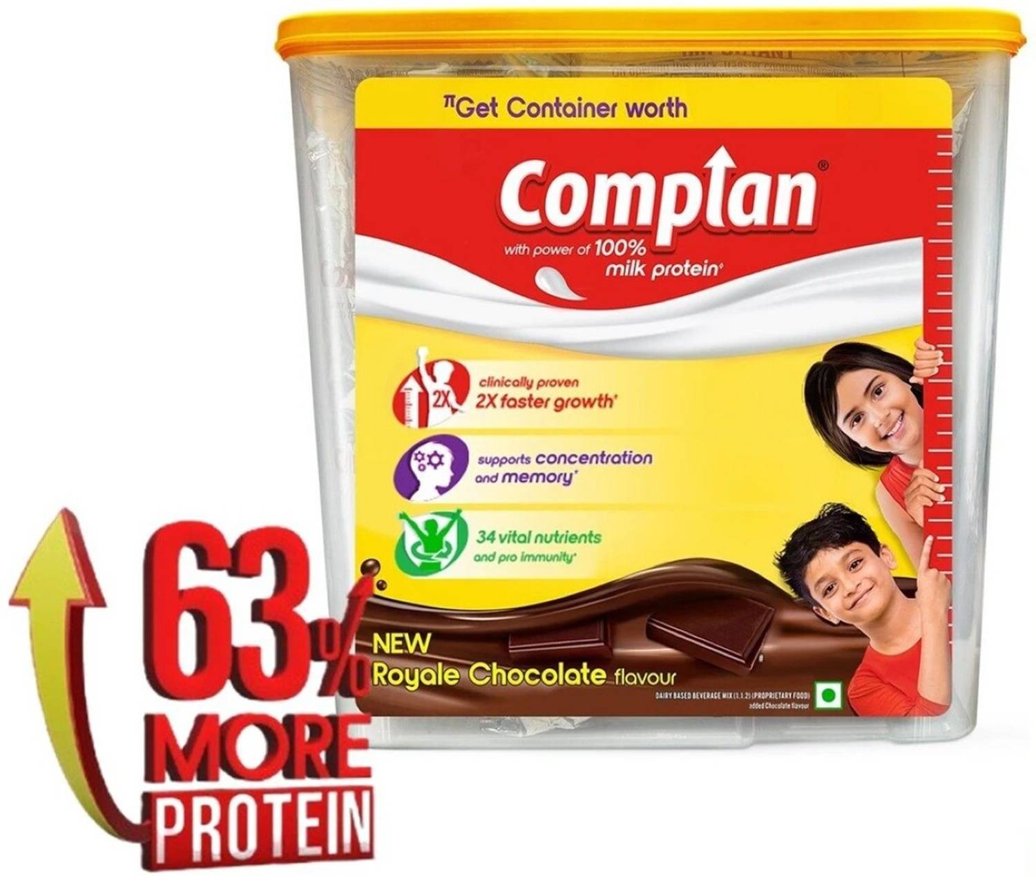 COMPLAN Nutrition Drink Powder for Children, Royale Chocolate Flavour, Jar