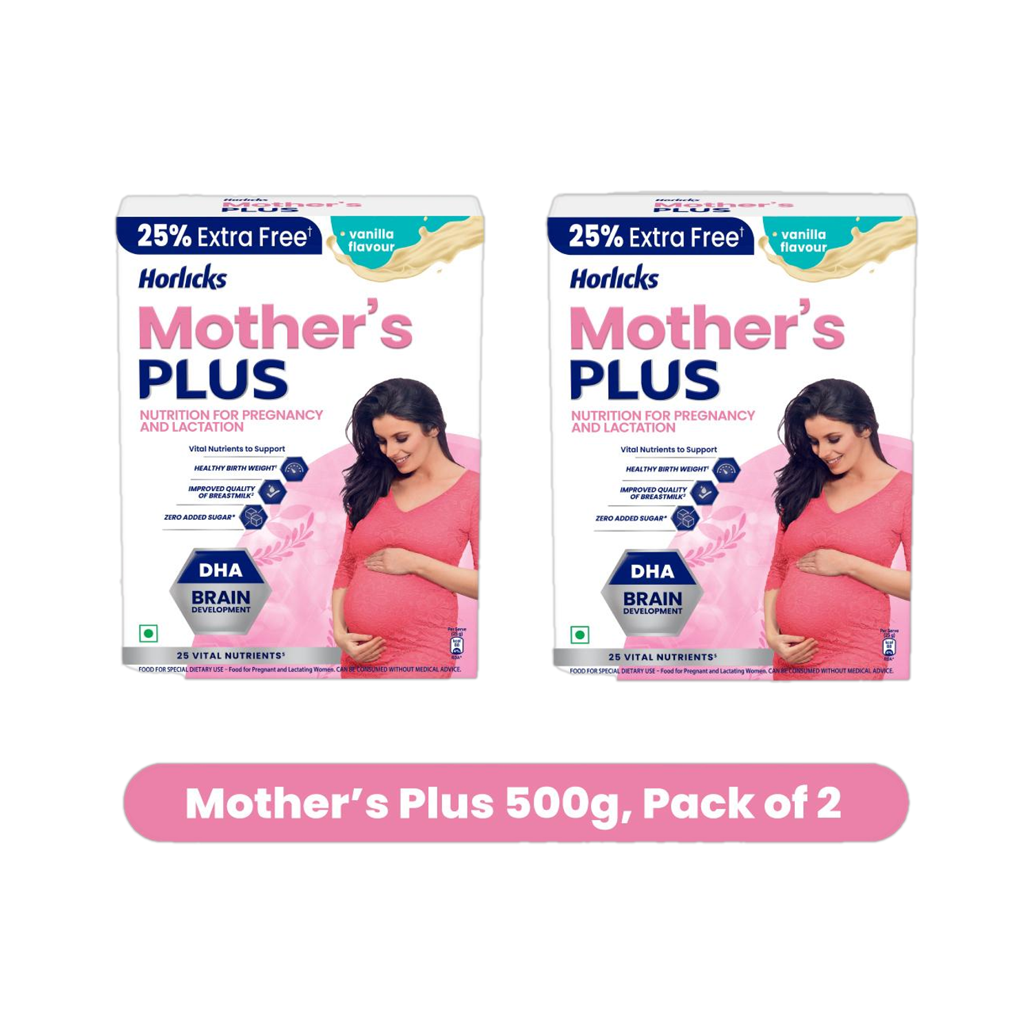Image of Horlicks Mothers Plus Vanilla 500 g BIB, For Pregnancy & Lactation Pack of 2