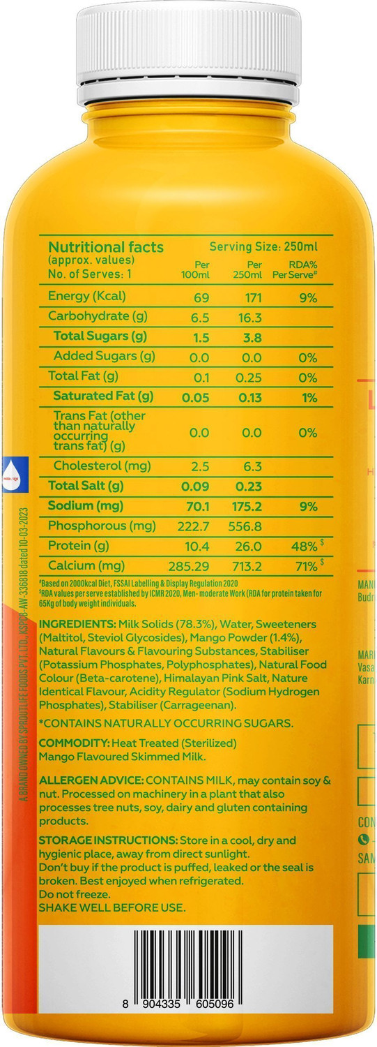 Image of Yogabar Protein Shake rich with 26g Protein in Mango Rizz Flavour Sports Drink