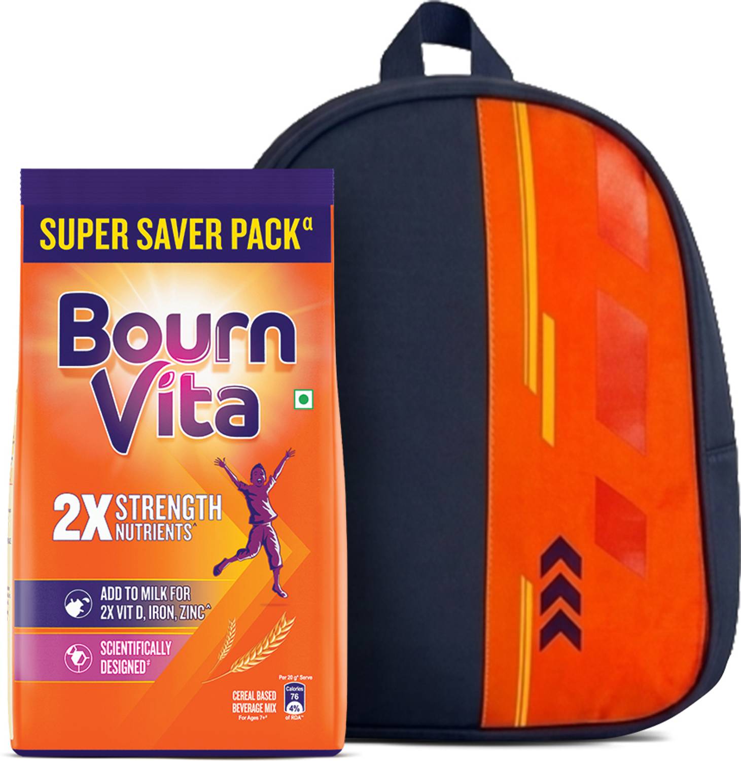 BOURNVITA Chocolate Nutrition Drink Pouch with School Bag (1 kg)