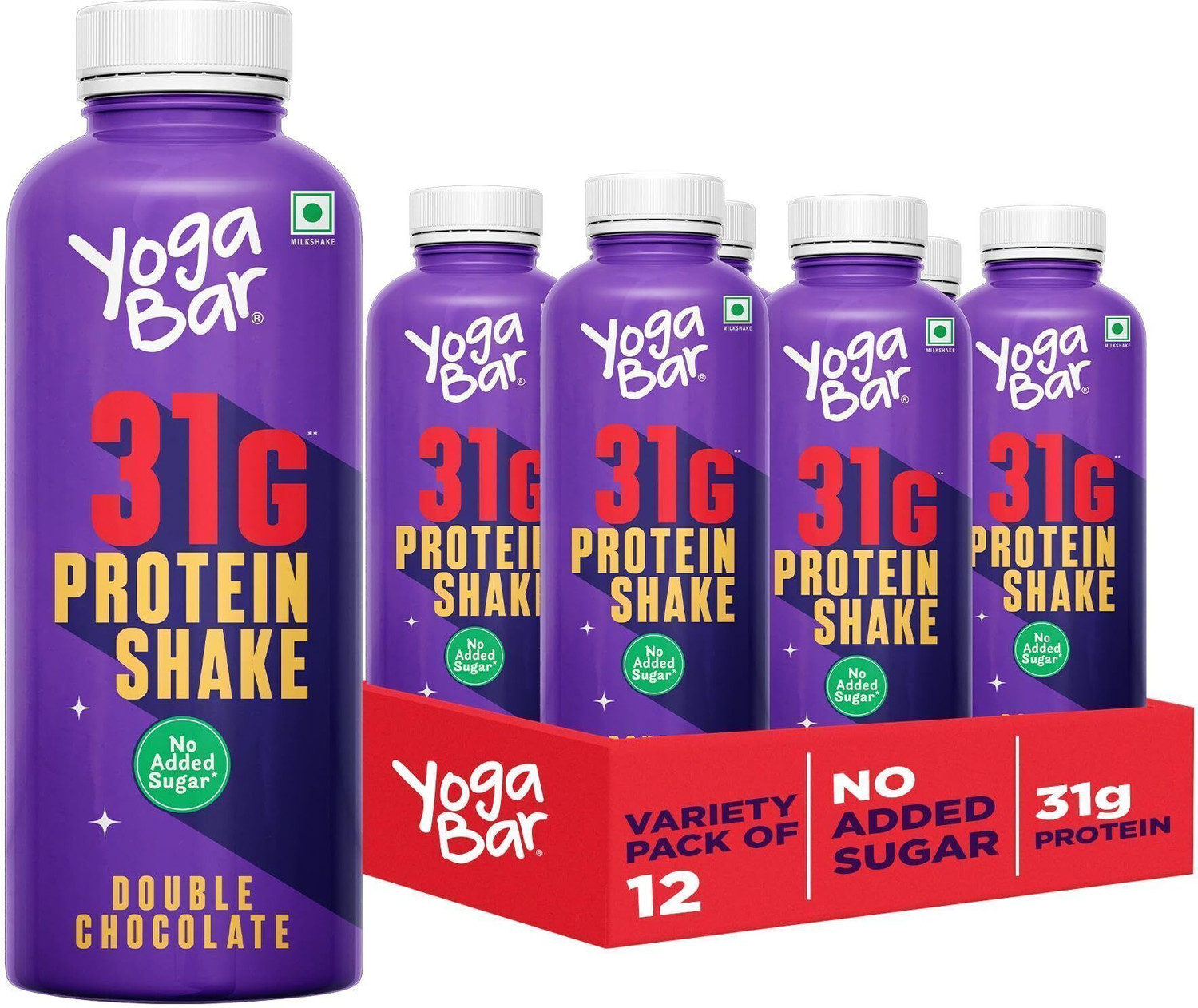 Image of Yogabar 31g Protein Shake|Double Chocolate|No Added Sugar|Low Fat