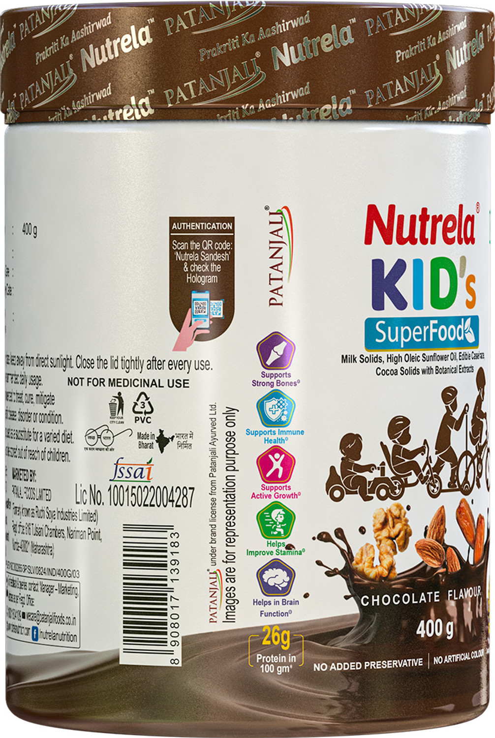 Image of PATANJALI Kids Protein Powder Superfood | Brain Development & Growth | Improves Gut Health (400 g)