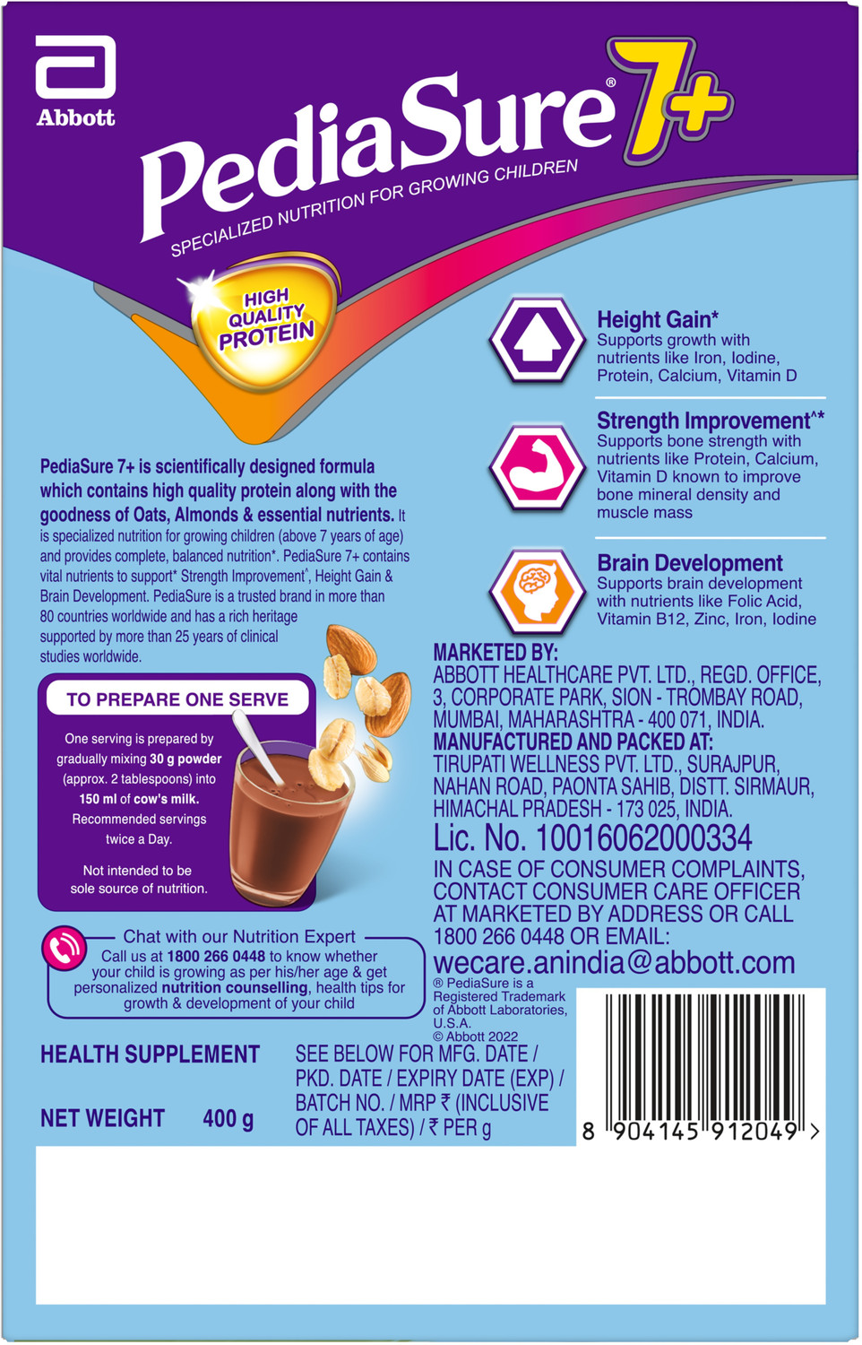 Image of Pediasure 7+ Nutrition Drink Chocolate
