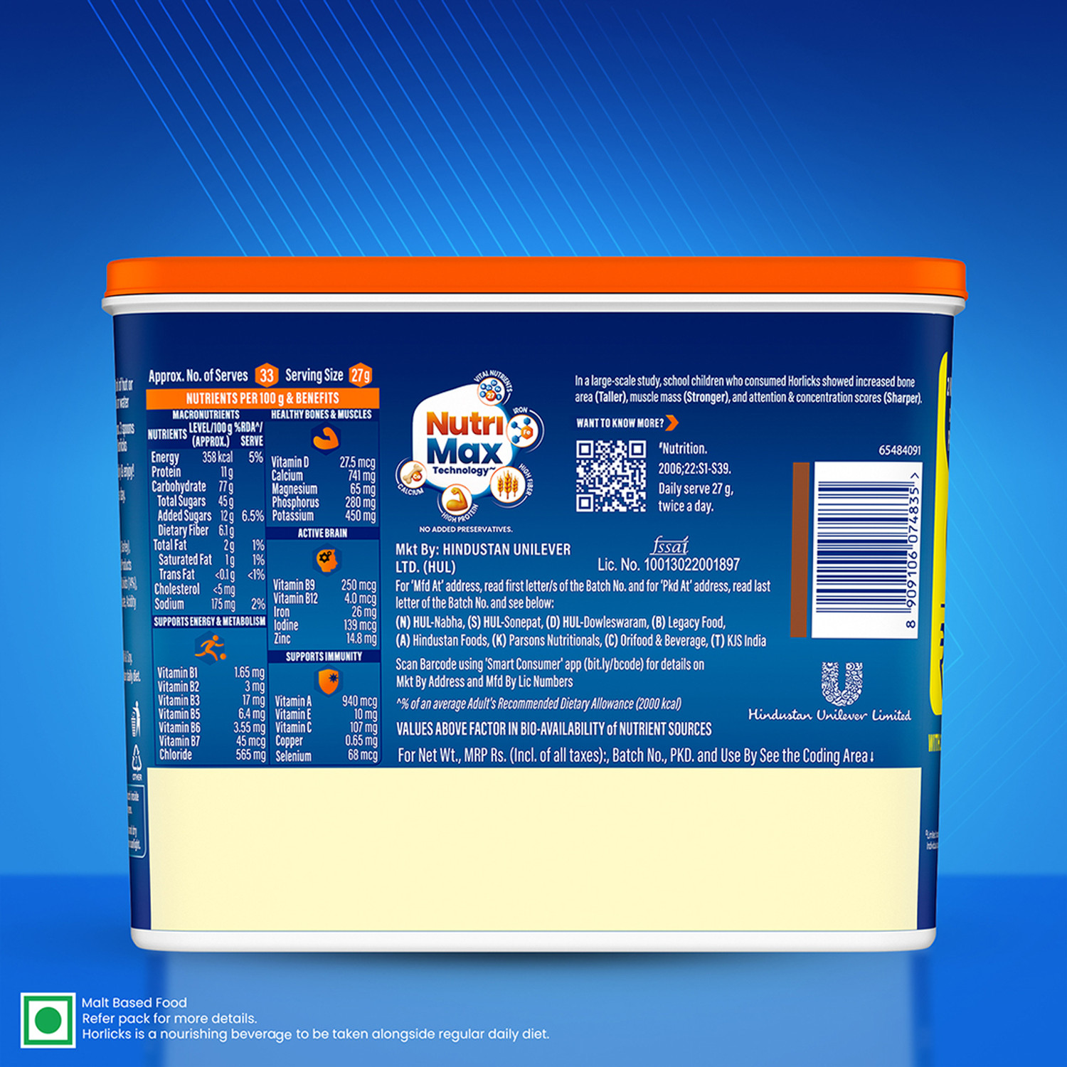 Image of HORLICKS Nutrition Drink Plastic Container with Super Foods