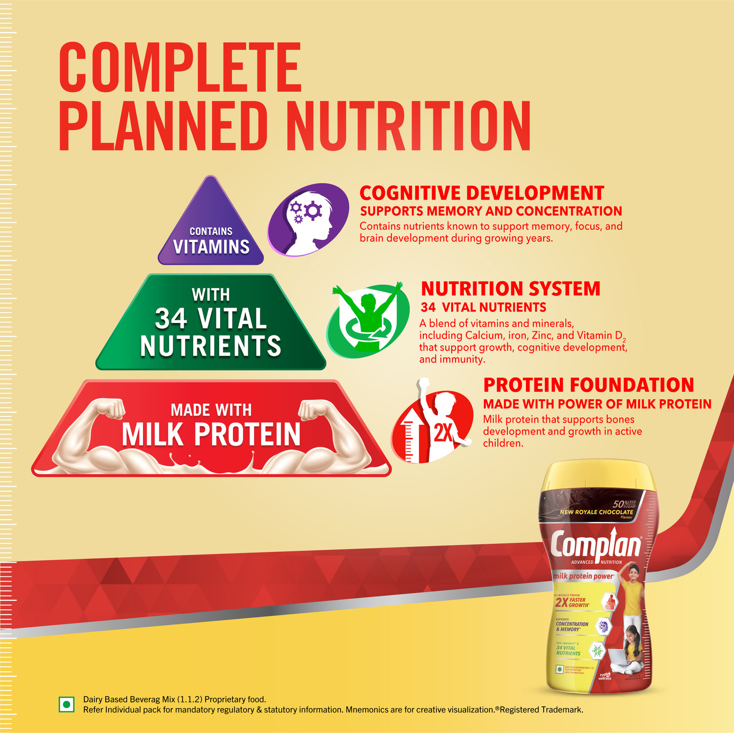 Image of COMPLAN Nutrition Drink for Children New Royale Chocolate flavour Jar Pack with DIY Car (2 kg)