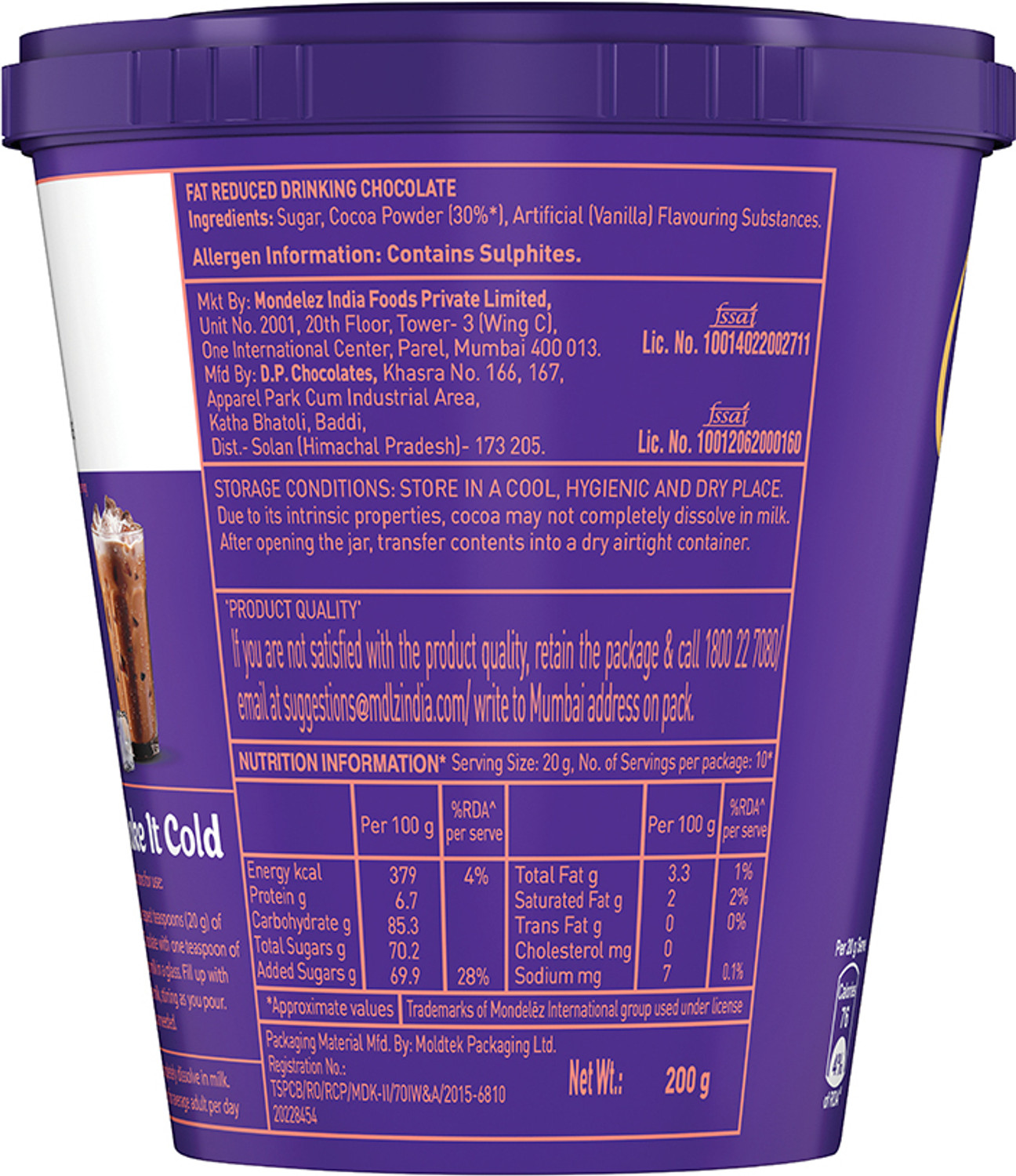 Image of Cadbury Hot Chocolate Drink Powder Mix