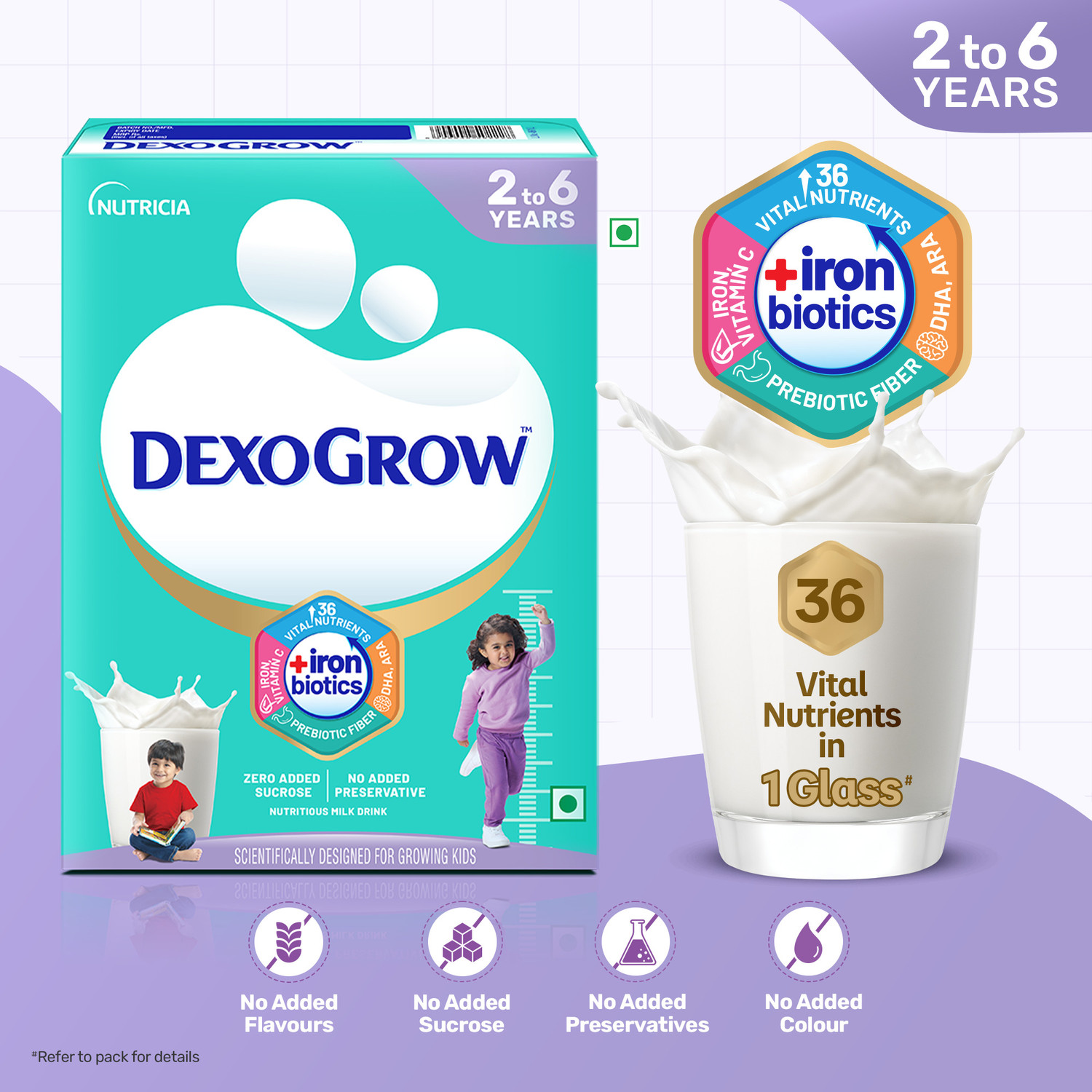 Image of DexoGrow Nutritious Milk Drink for 2-6 year Old Kids