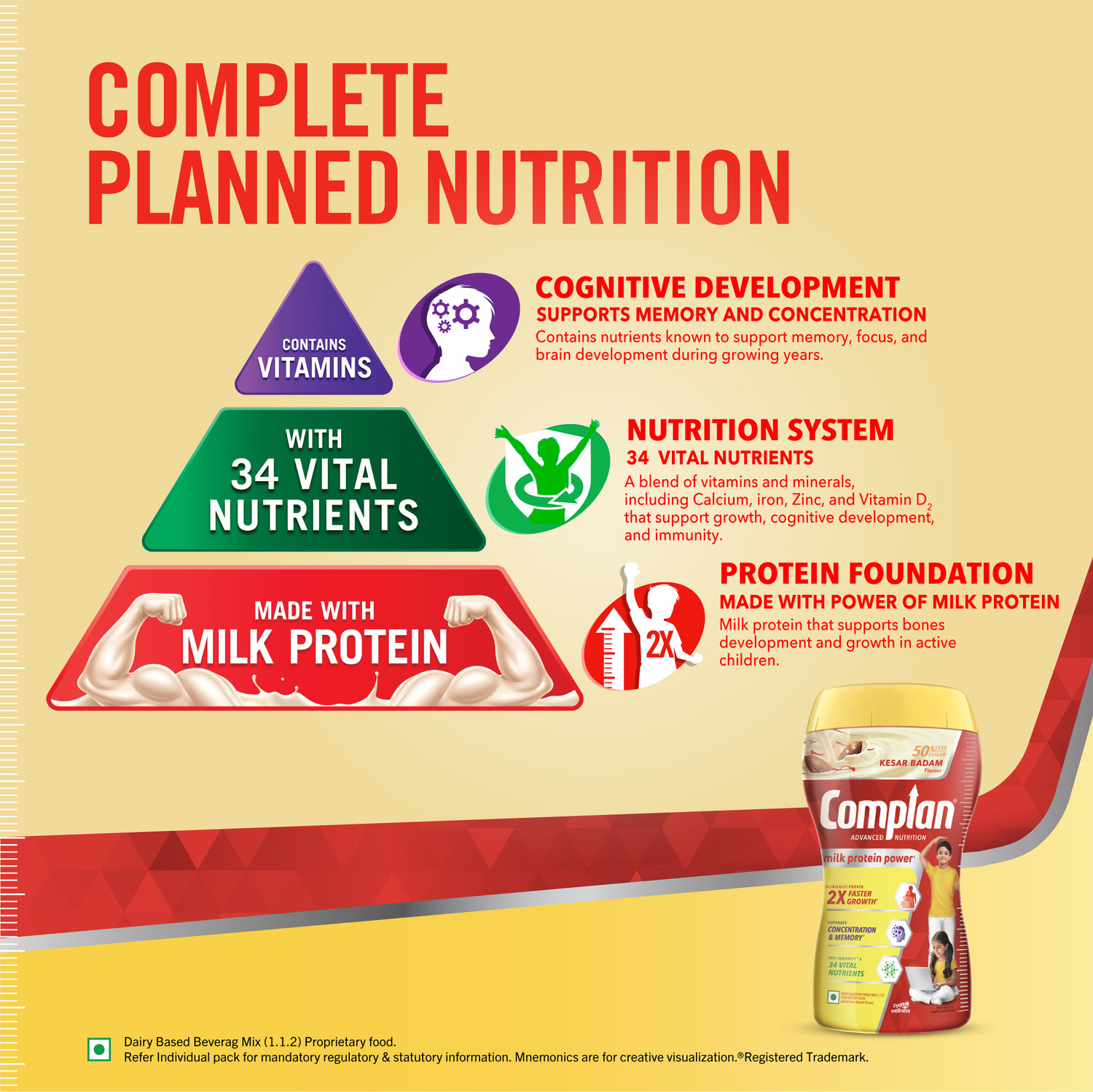 Image of COMPLAN Nutrition Drink Powder for Children Kesar Badam flavour Jar Pack (1.5 kg)