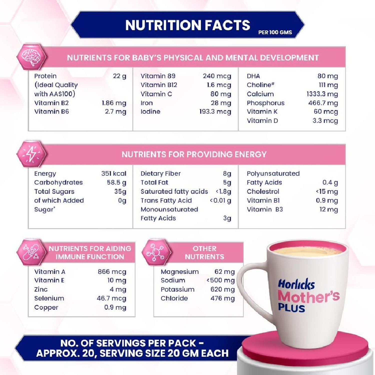 Image of Horlicks Mothers Plus Vanilla 500 g BIB, For Pregnancy & Lactation Pack of 2