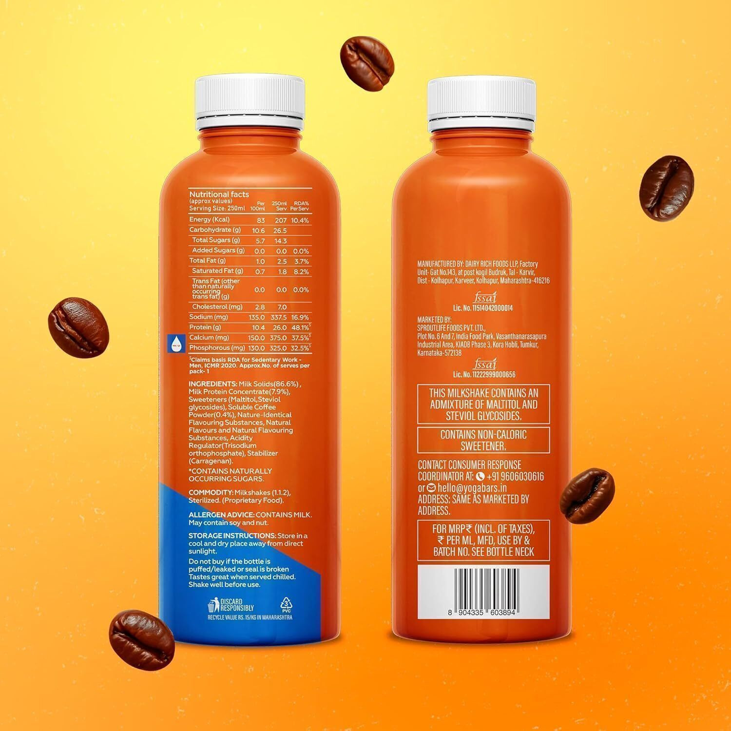 Image of Yogabar 26g Protein Shakes Double Chocolate and Cold Coffee