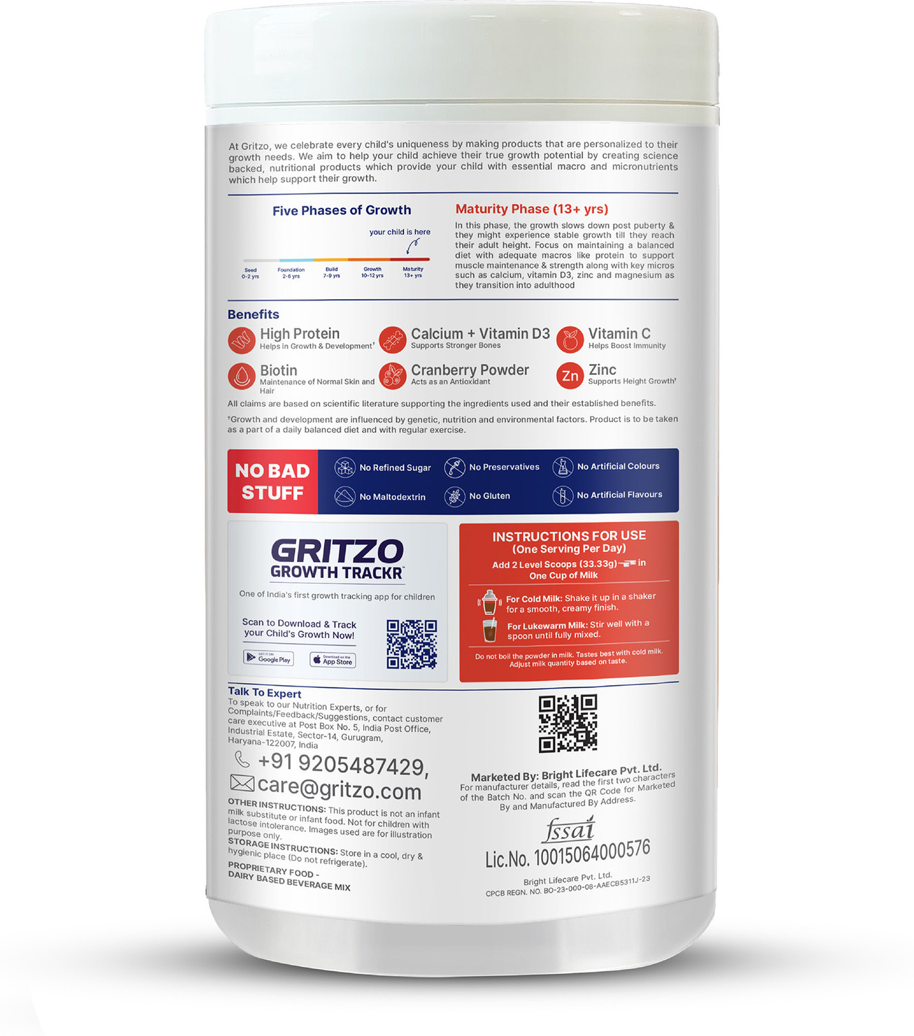 Image of Gritzo SuperMilk Growth (13+y Girls), 12g Protein Powder (Cafe Mocha)