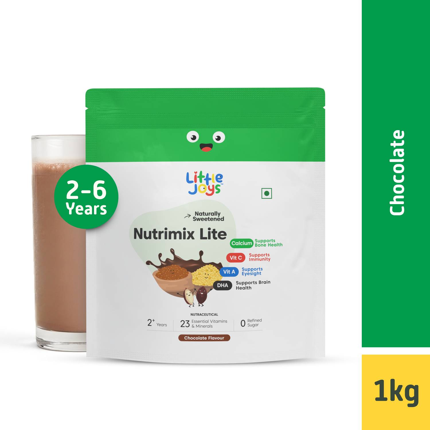 Little Joys Nutrimix Lite For Kids 2-6Yrs | Supports Immunity & Gut Health | Chocolate