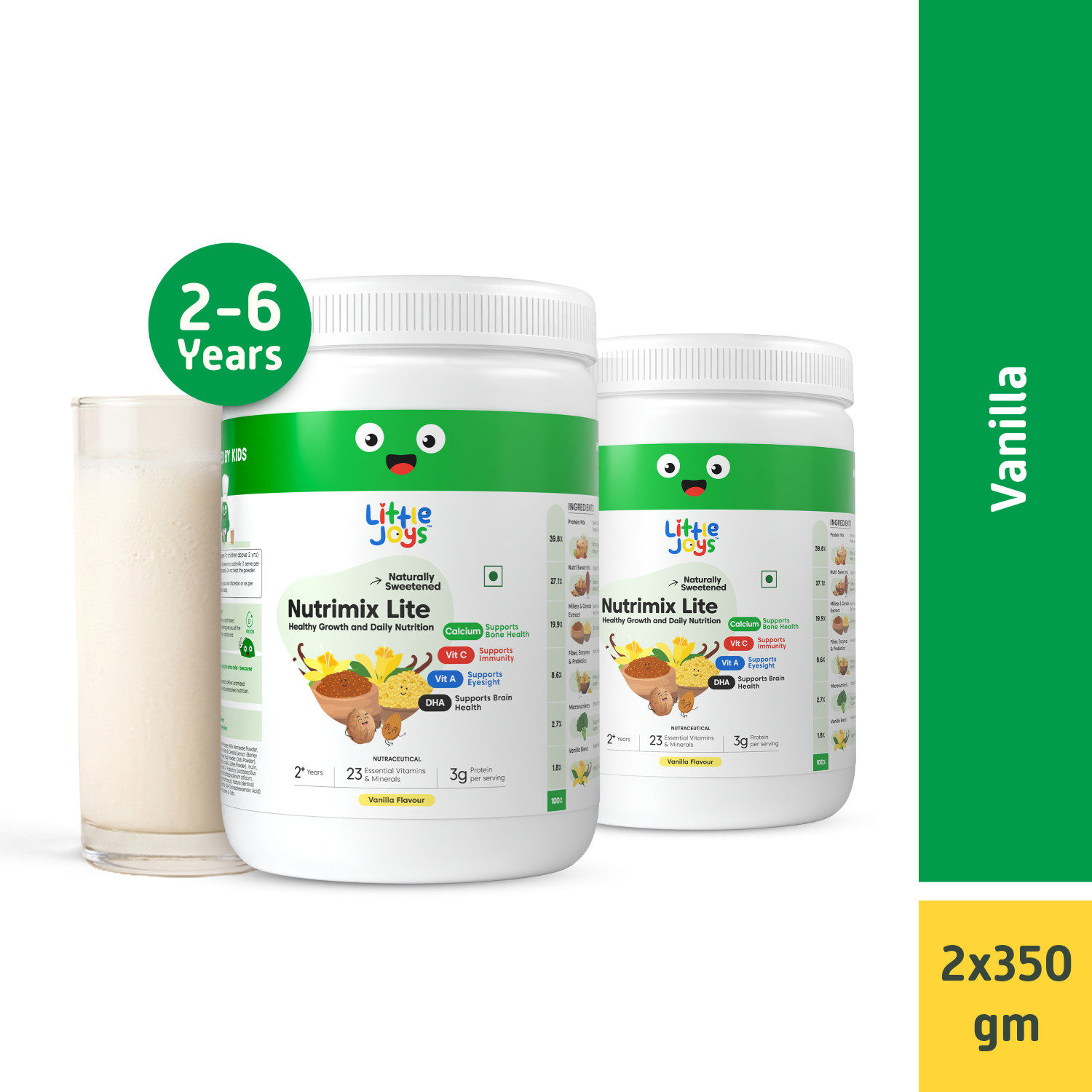 Image of Little Joys Nutrimix Lite for Kids 2-6 years | Supports Immunity , Strength & Gut Health