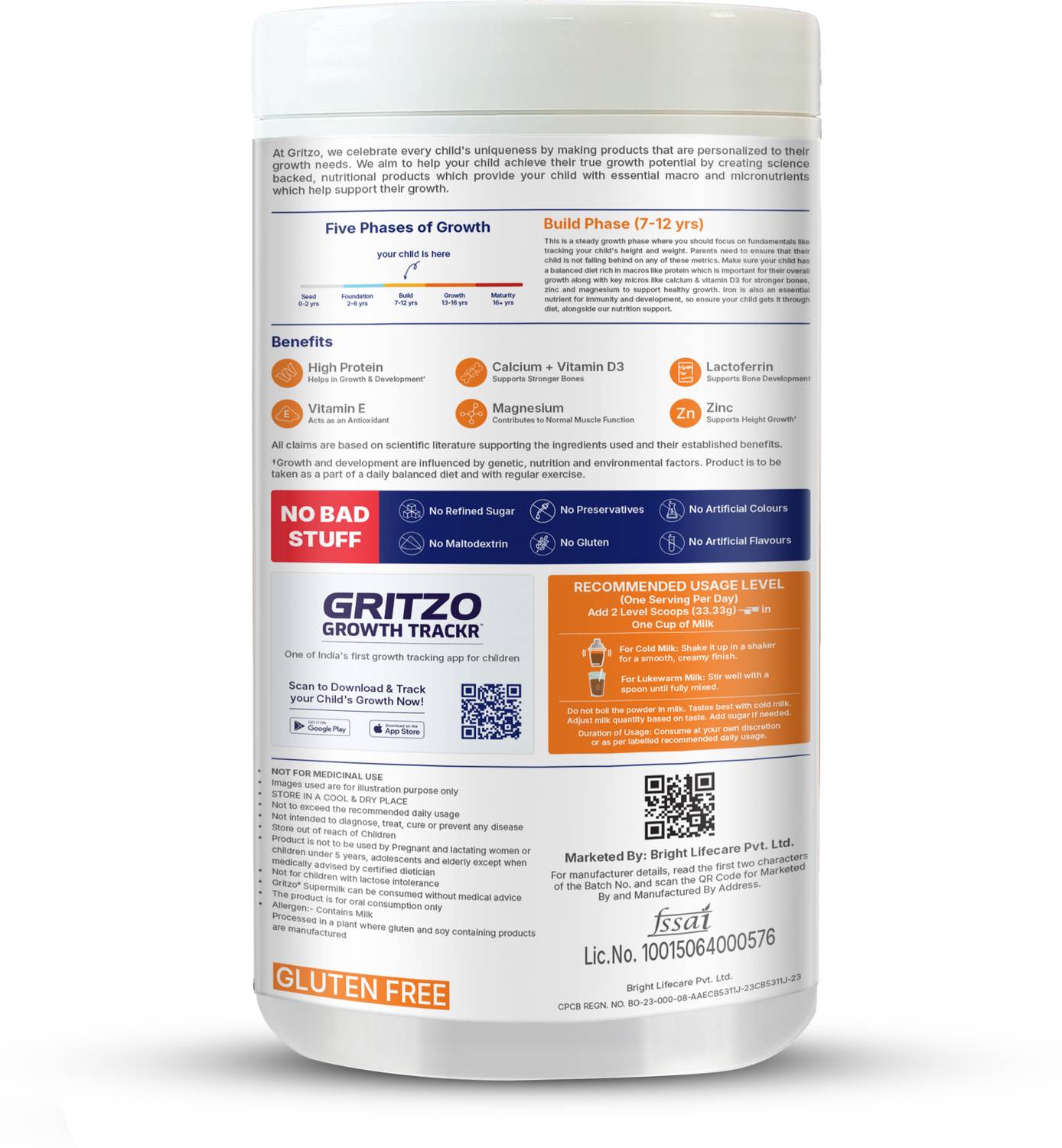 Gritzo Supermilk Height+ for Boys 8-12, 12g Protein - Image 4