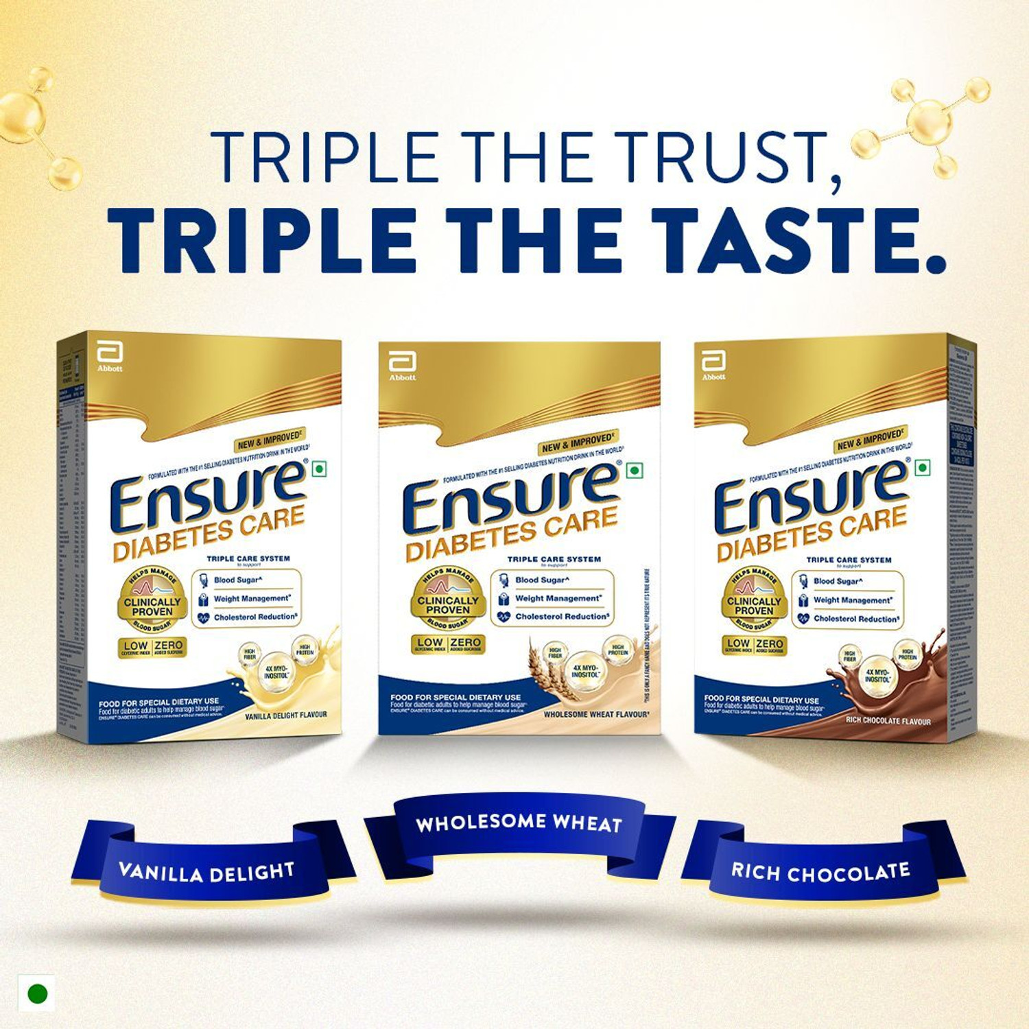 Image of ENSURE Diabetes Care- High Protein, High Fibre & 4X Myo-Inositol | Wheat Flavour