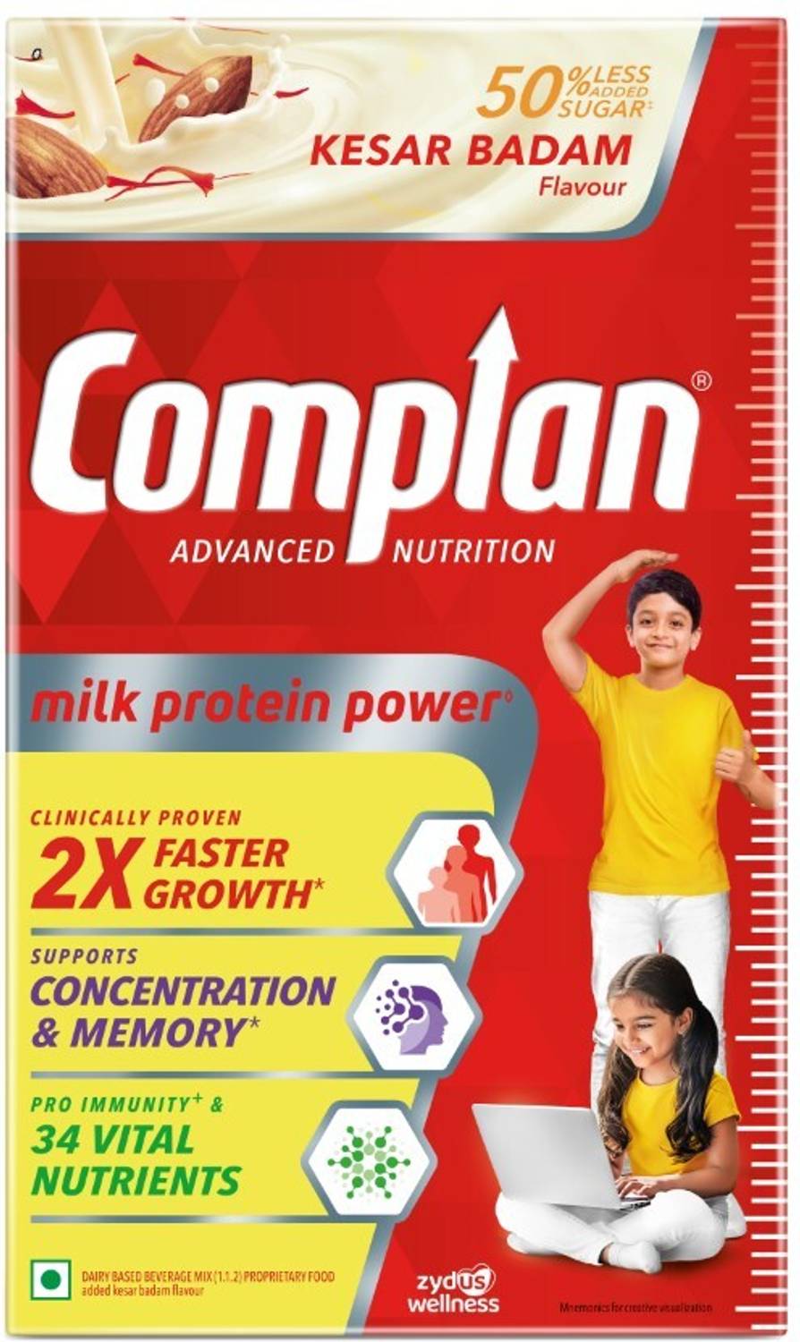 COMPLAN Nutrition Drink Powder for Children, Kesar Badam Flavour,