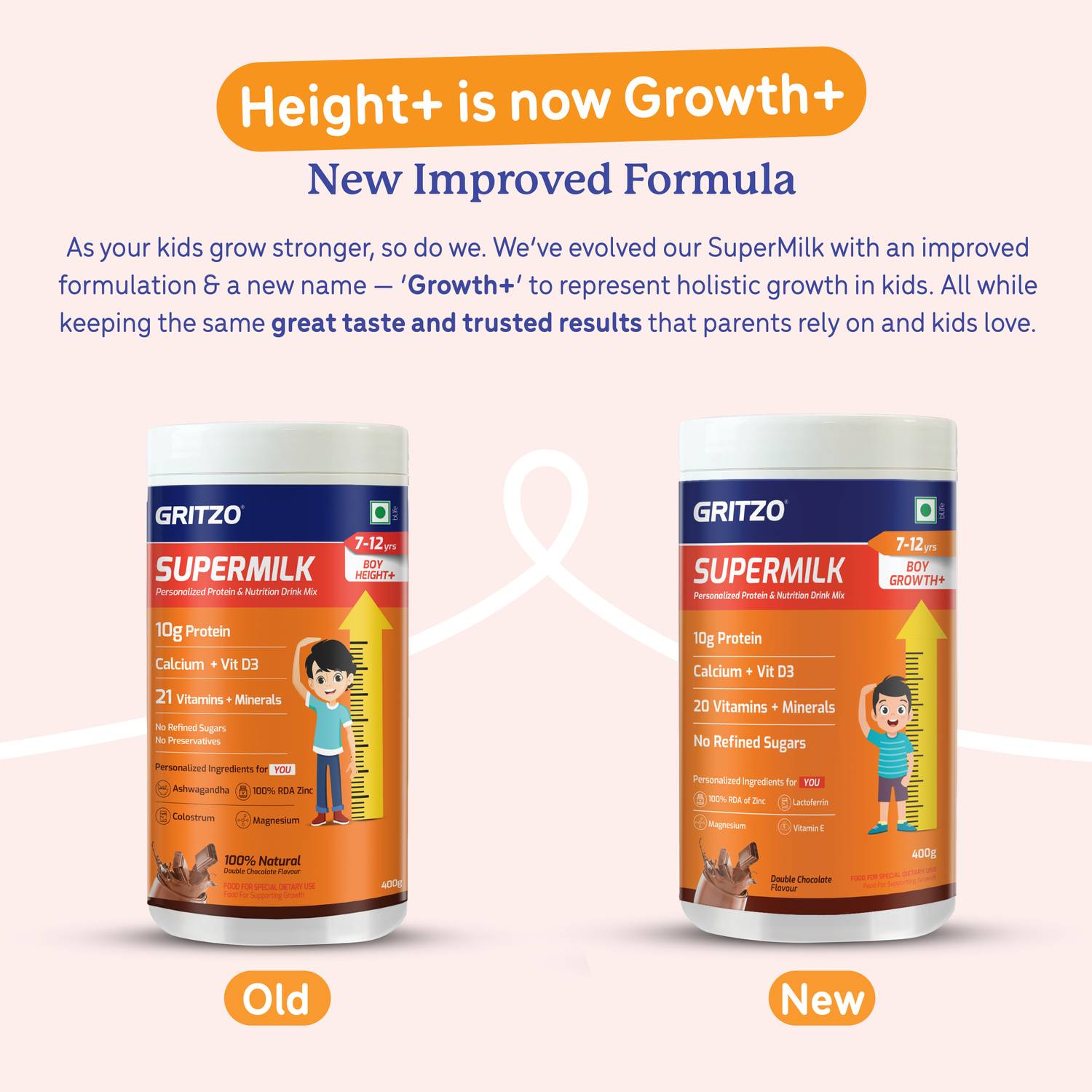 Gritzo Supermilk Height+ for Boys 8-12, 12g Protein - Image 2