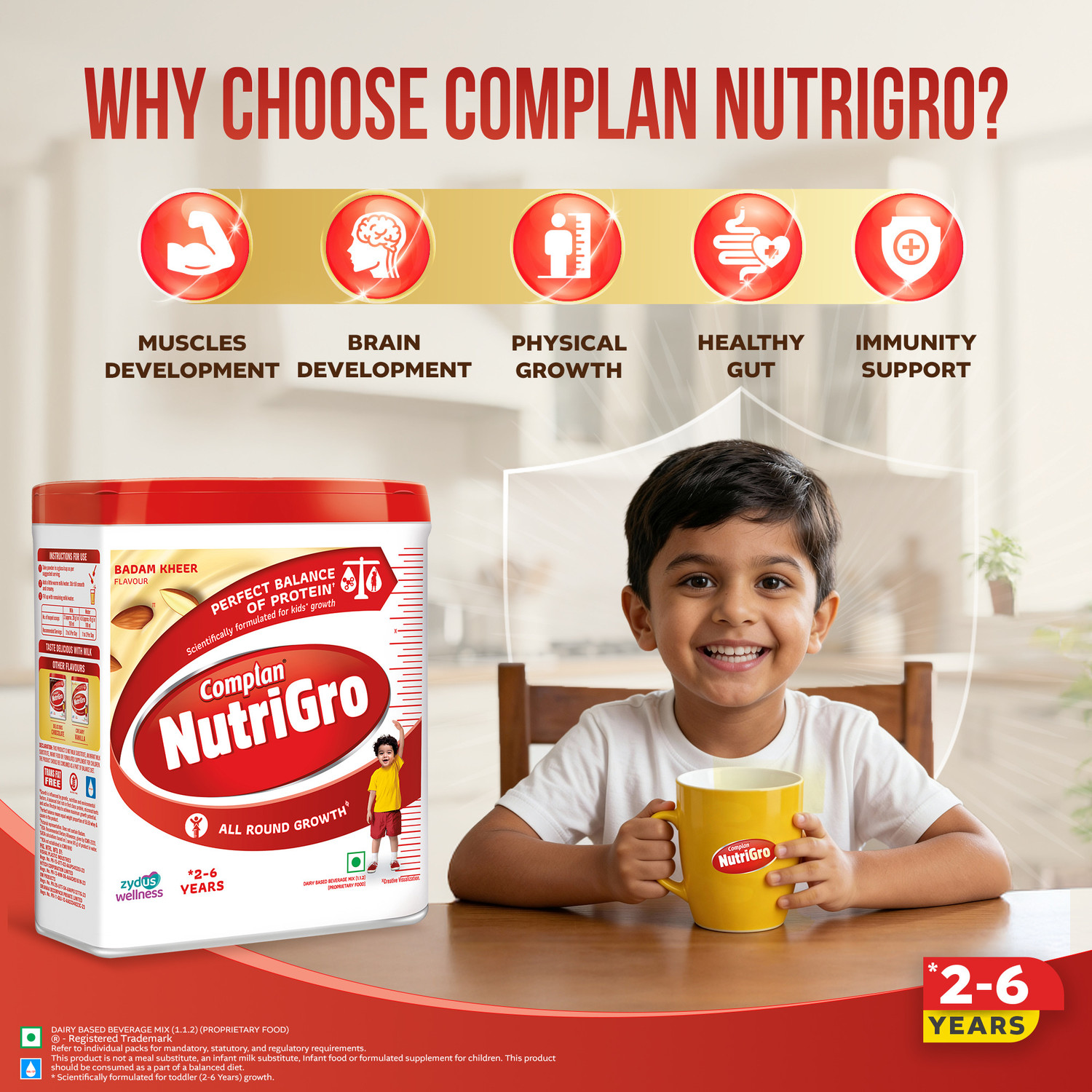Image of COMPLAN NutriGro Nutritional Drink powder for 2 to 6 Years, Badam Kheer Flavour Jar