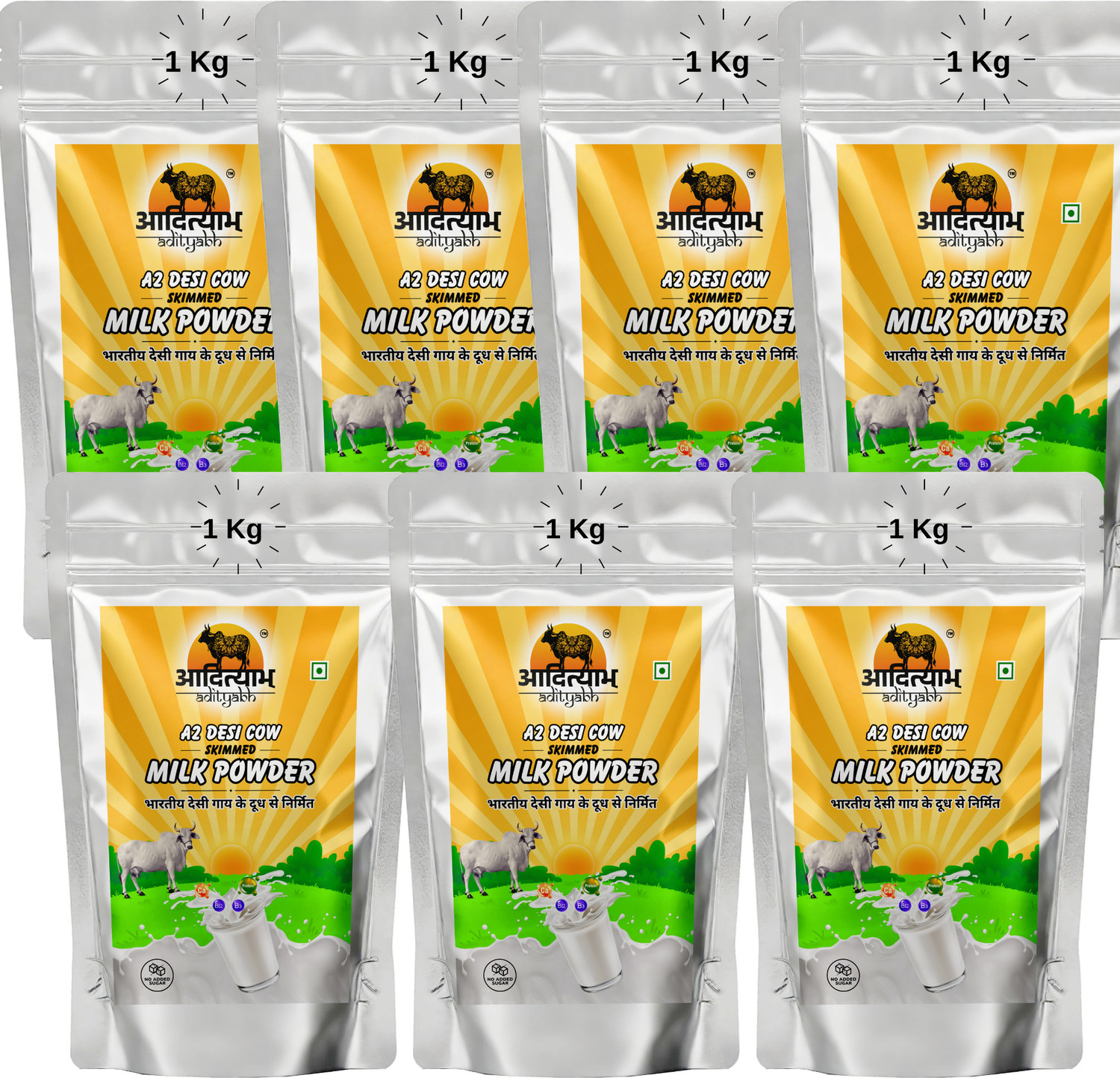 Image of Adityabh Desi Cow |No Added Sugar|Best for Tea,Coffee & DailyUse|Zipper Pouch| Skimmed Milk Powder
