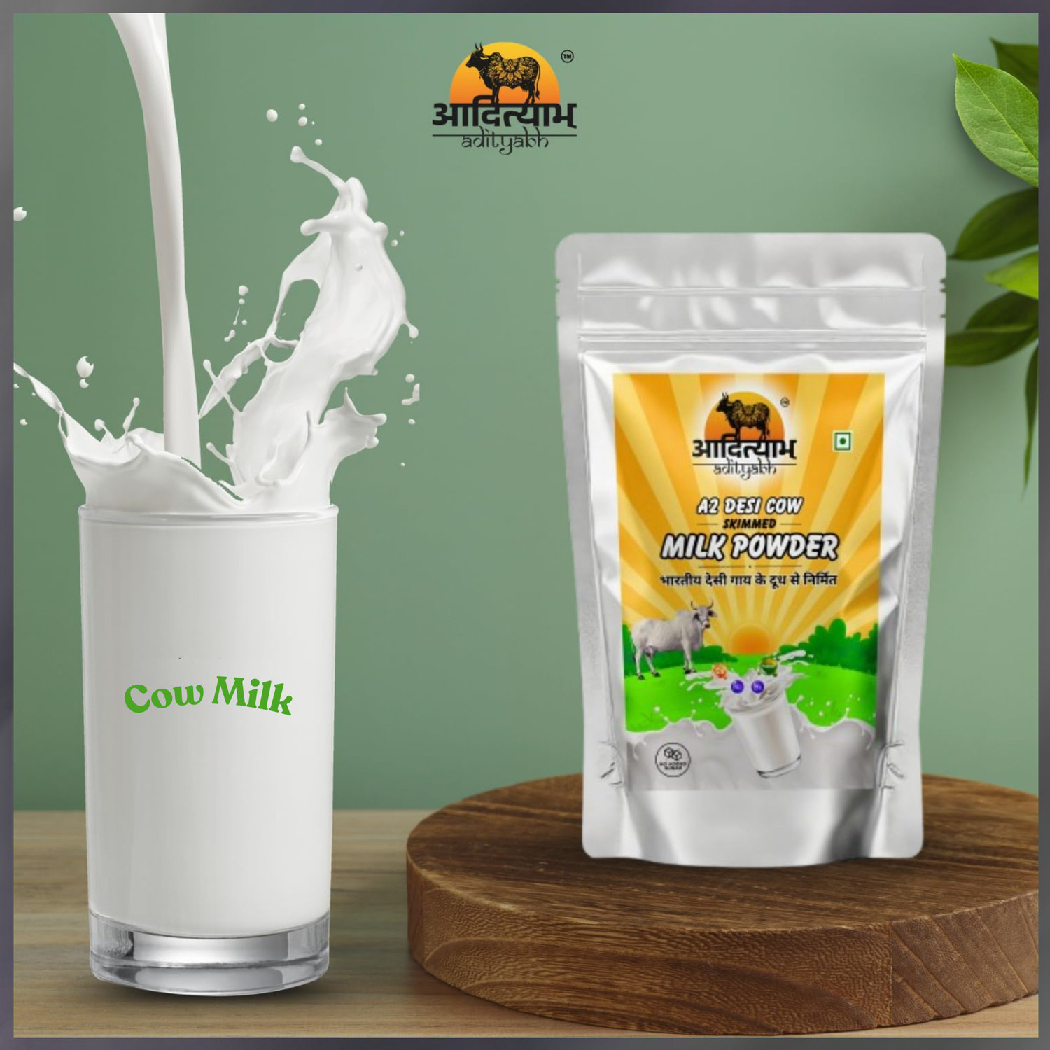 Image of Adityabh Desi Cow |No Added Sugar|Best for Tea,Coffee & DailyUse|Zipper Pouch| Skimmed Milk Powder
