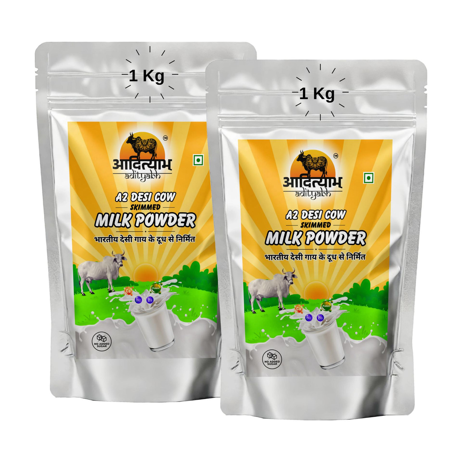 Image of Adityabh Desi Cow |No Added Sugar|Best for Tea,Coffee & DailyUse|Zipper Pouch| Skimmed Milk Powder