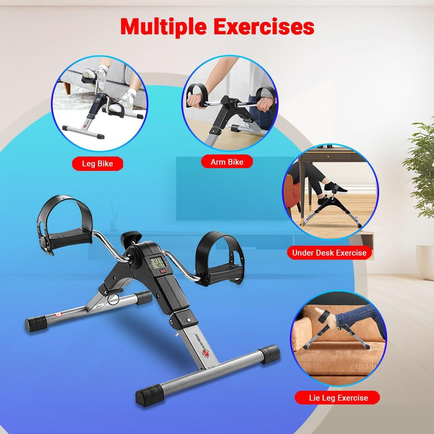 Image of VALORACE DailyFit Pedal Bike Mini Exerciser with Adjustable Resistance for Cardio Mini Pedal Exerciser Cycle