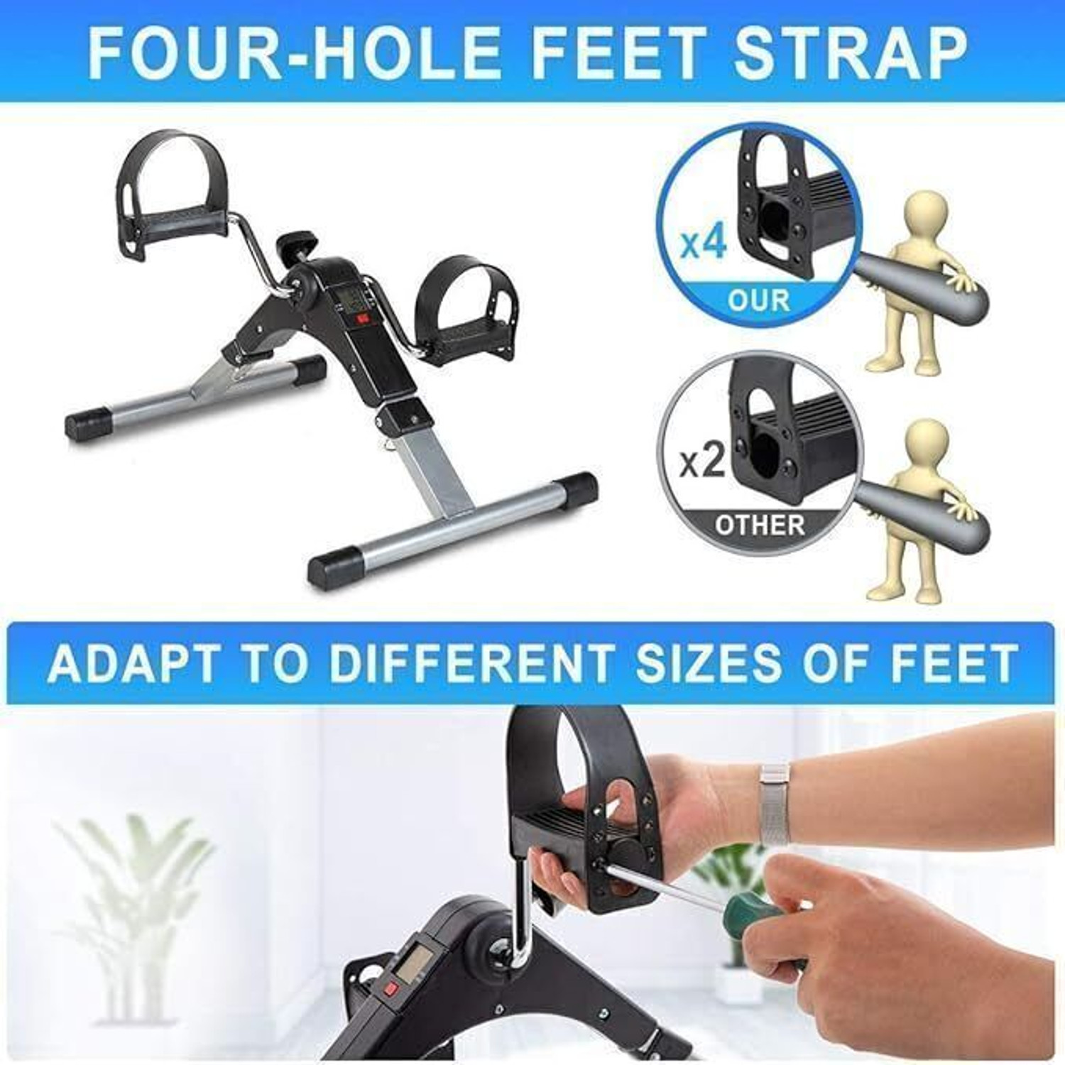 Image of GlobalFlex Global Flex MINI Mini Cycle Pedal Exerciser with Adjustable Resistance Mini Pedal Exerciser Cycle