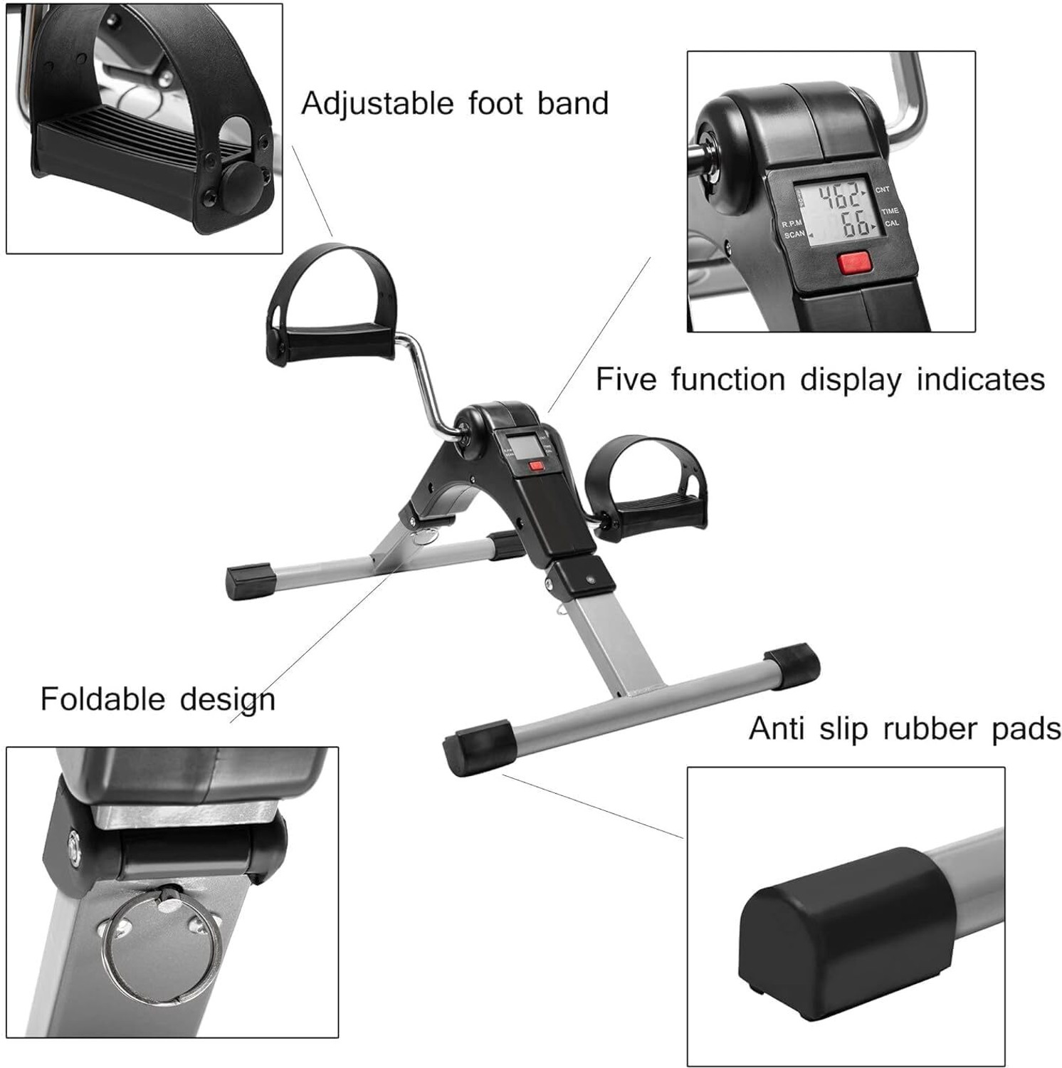 Image of VALORACE DailyFit Pedal Bike Mini Exerciser with Adjustable Resistance for Cardio Mini Pedal Exerciser Cycle