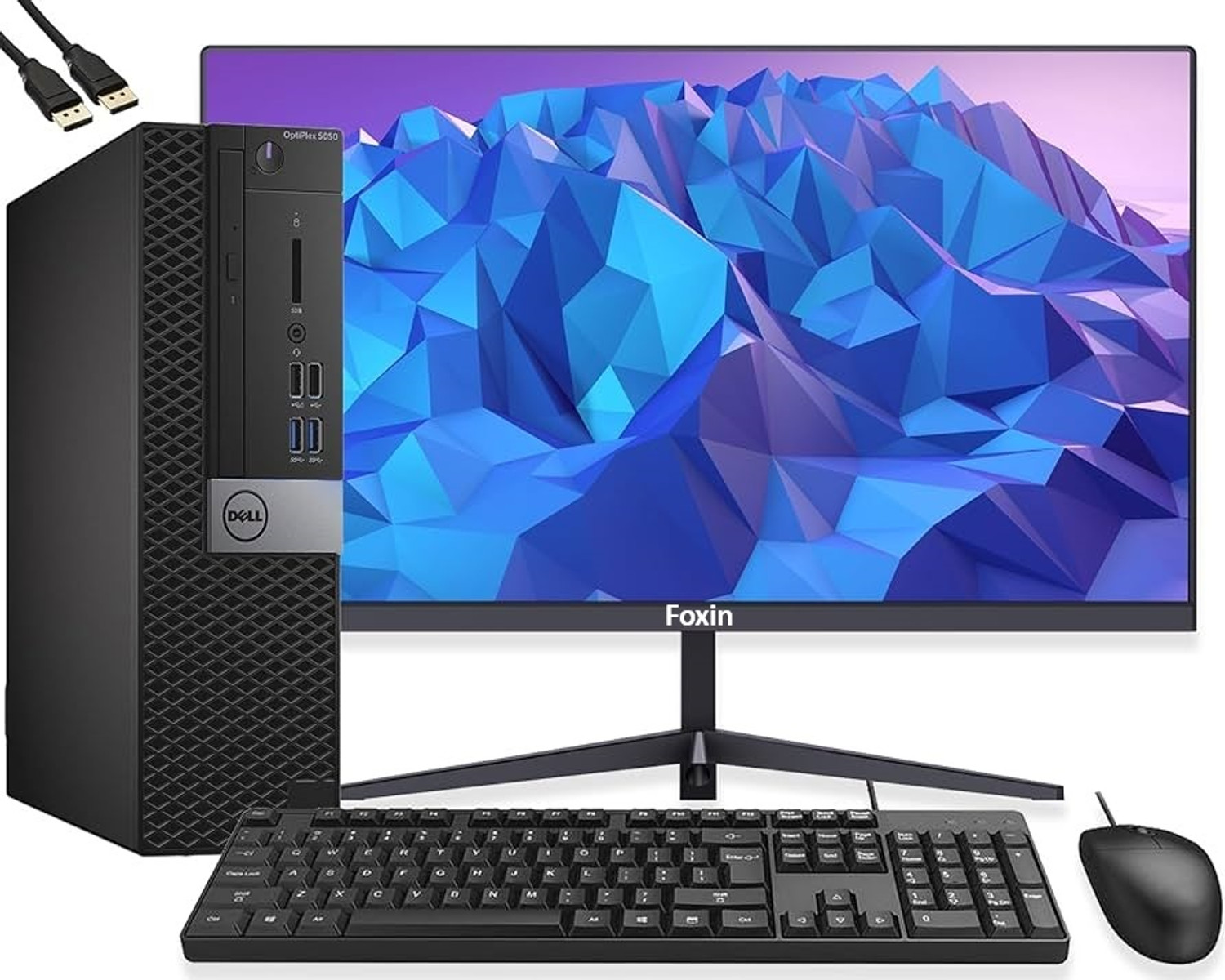 Image of DELL Refurbished Desktop Set - OptiPlex 3040 SFF |MS Office 2019 - Windows 11 Pro, Comes with a 19.5-inch Foxin LED Monitor and a genuine Dell keyboard & mouse, Upgrade your workspace with UHD Graphics, 530 MB Graphics Card, 8 GB 8GB DDR4 RAM (2666MHz), 256 GB 256GB NVMe M.2 SSD, this Desktop ensures quick boot times Mini PC