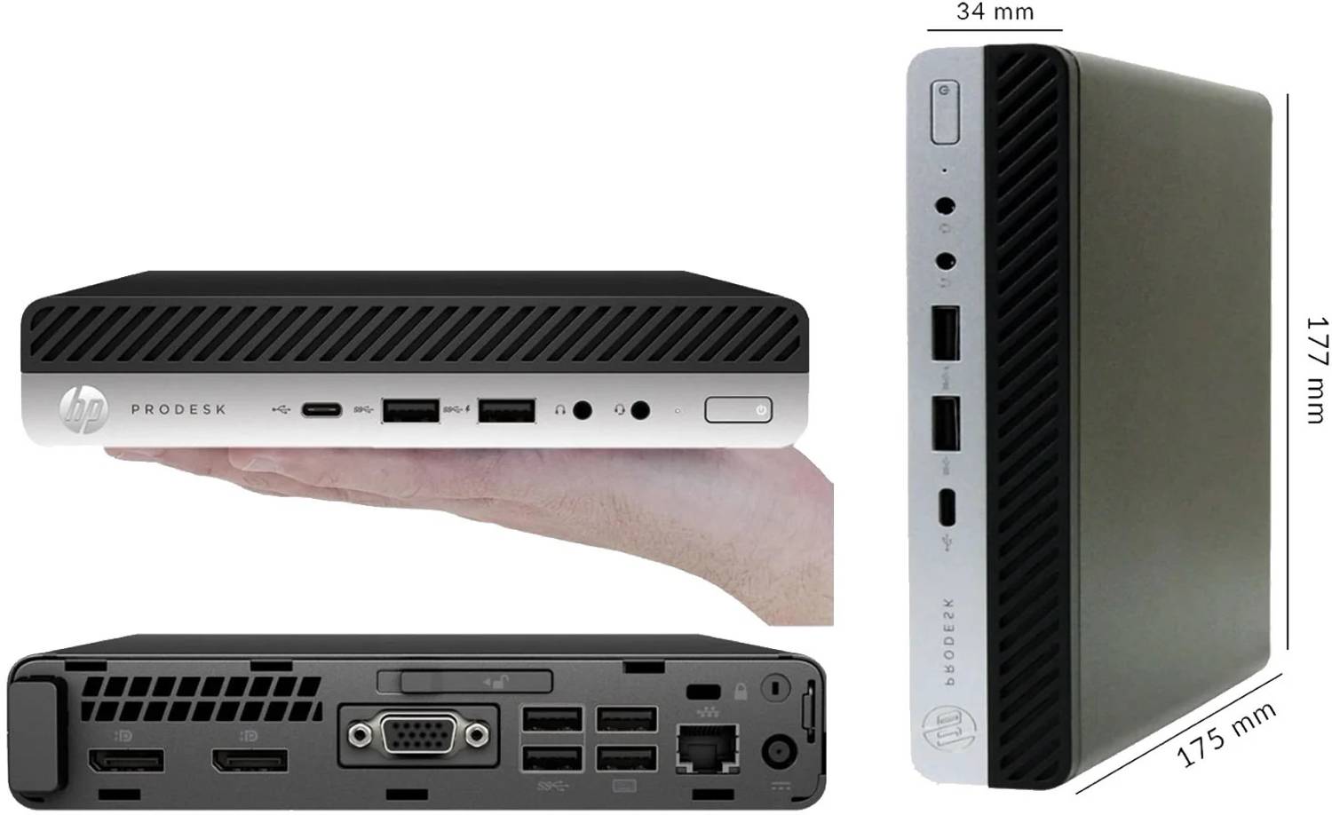 HP Refurbished Tiny PC- Core i5 7th/8GB/256GB NVMe SSD/Win11 with
