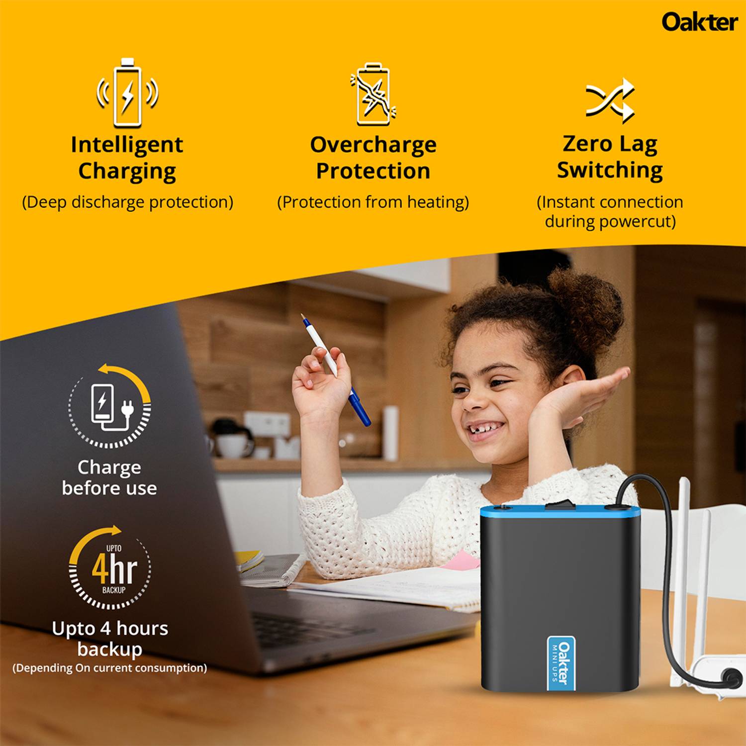 Oakter Mini UPS 12V Wi-Fi Power Backup for Router - Image 5