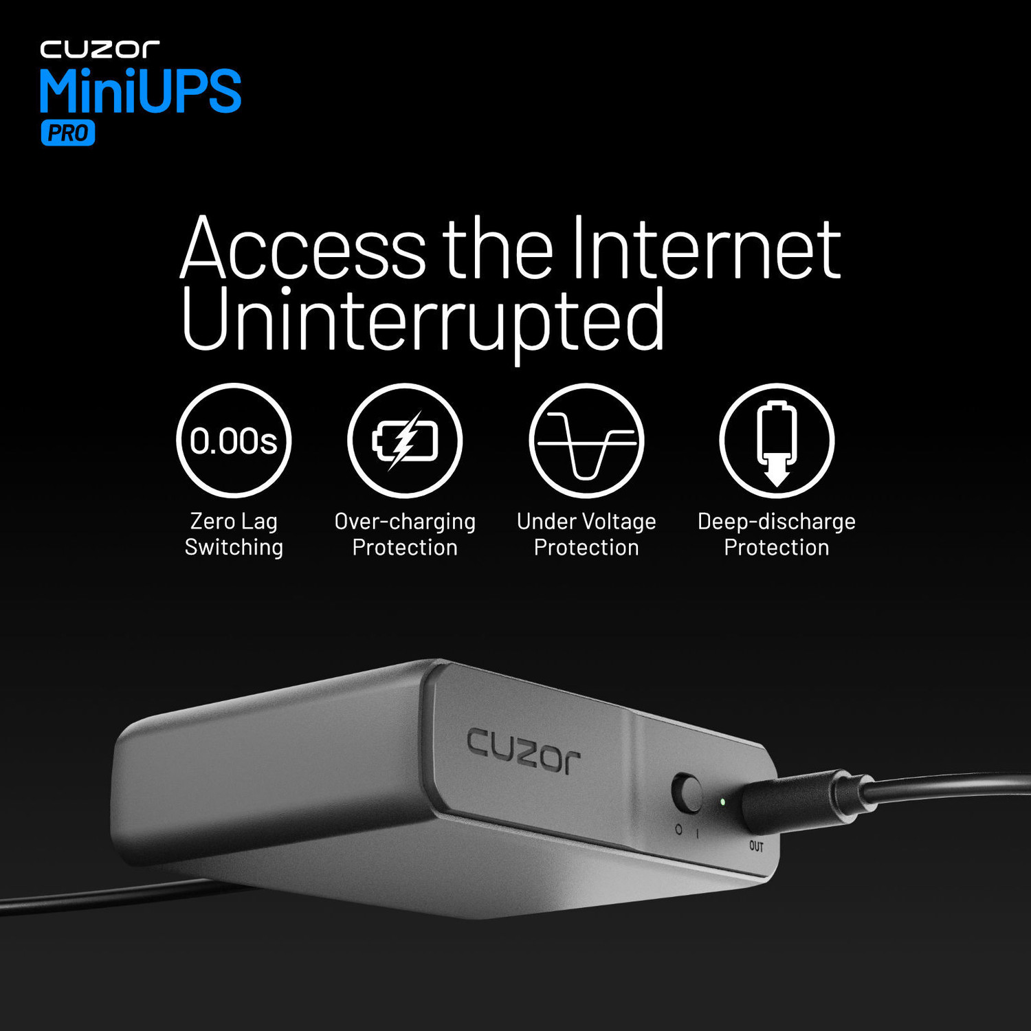 Image of Cuzor 12V 3A Mini UPS pro Power Backup for Router