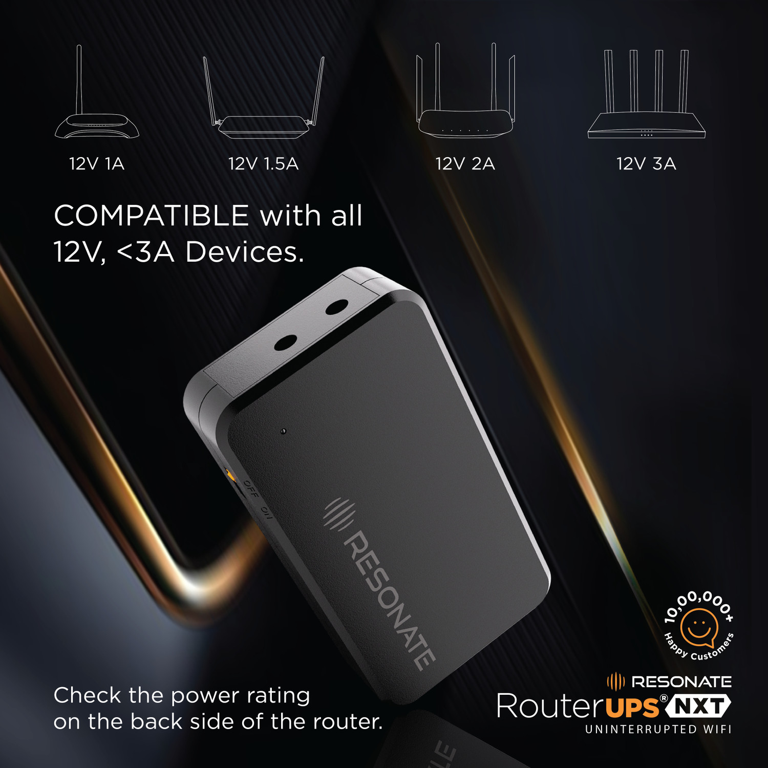 Image of RESONATE RouterUPS NxT CRU12V3A Power Backup for Router