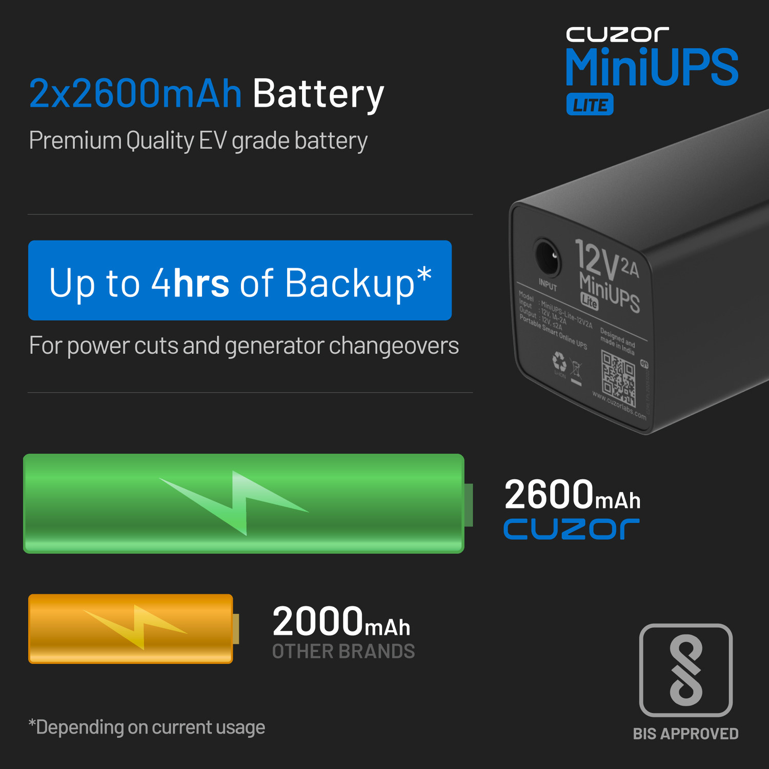 Image of Cuzor MiniUPS-Lite-12V2A Power Backup for Router