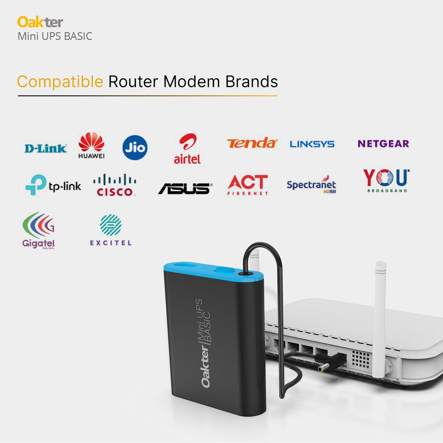 Image of Oakter Mini UPS Basic Power Backup for Router