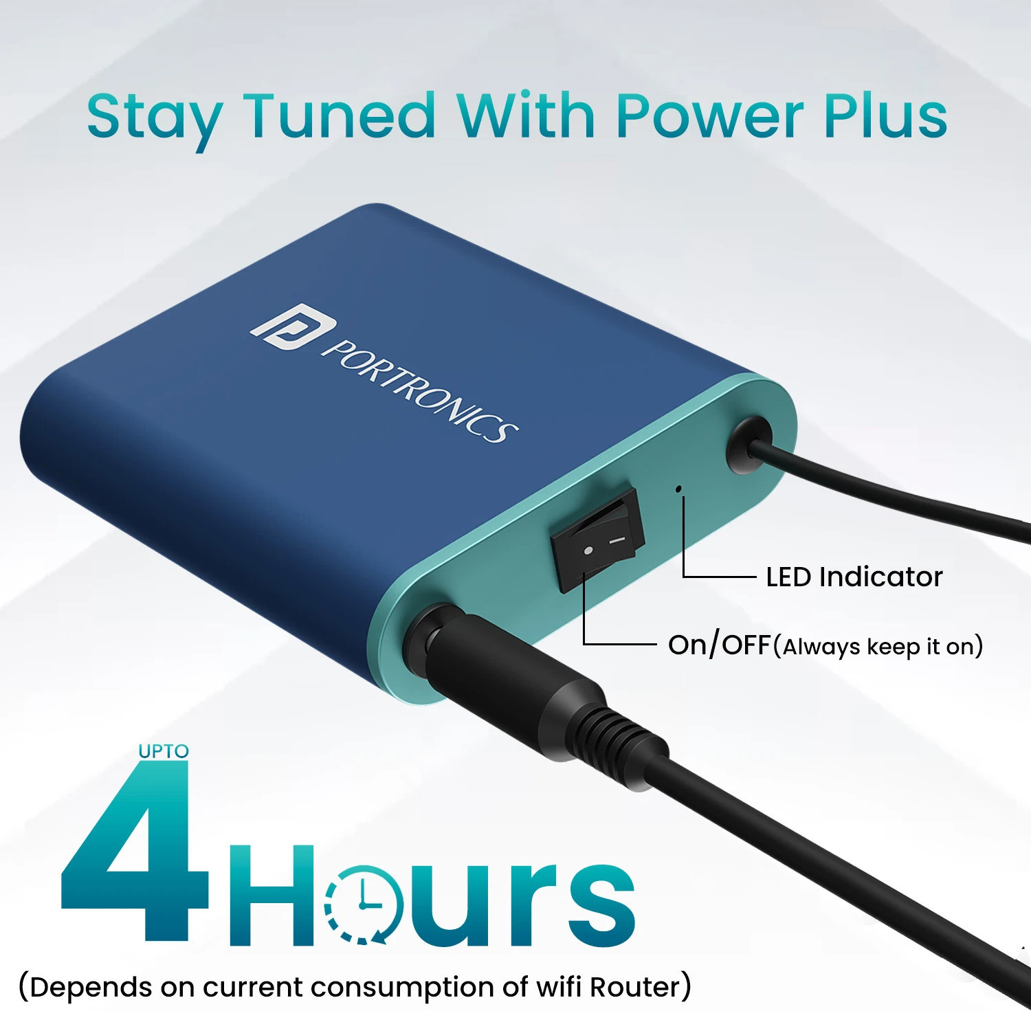 Image of Portronics Power Plus Advanced Mini Router UPS for 12V DC WiFi Router Broadband Modem Power Backup for Router