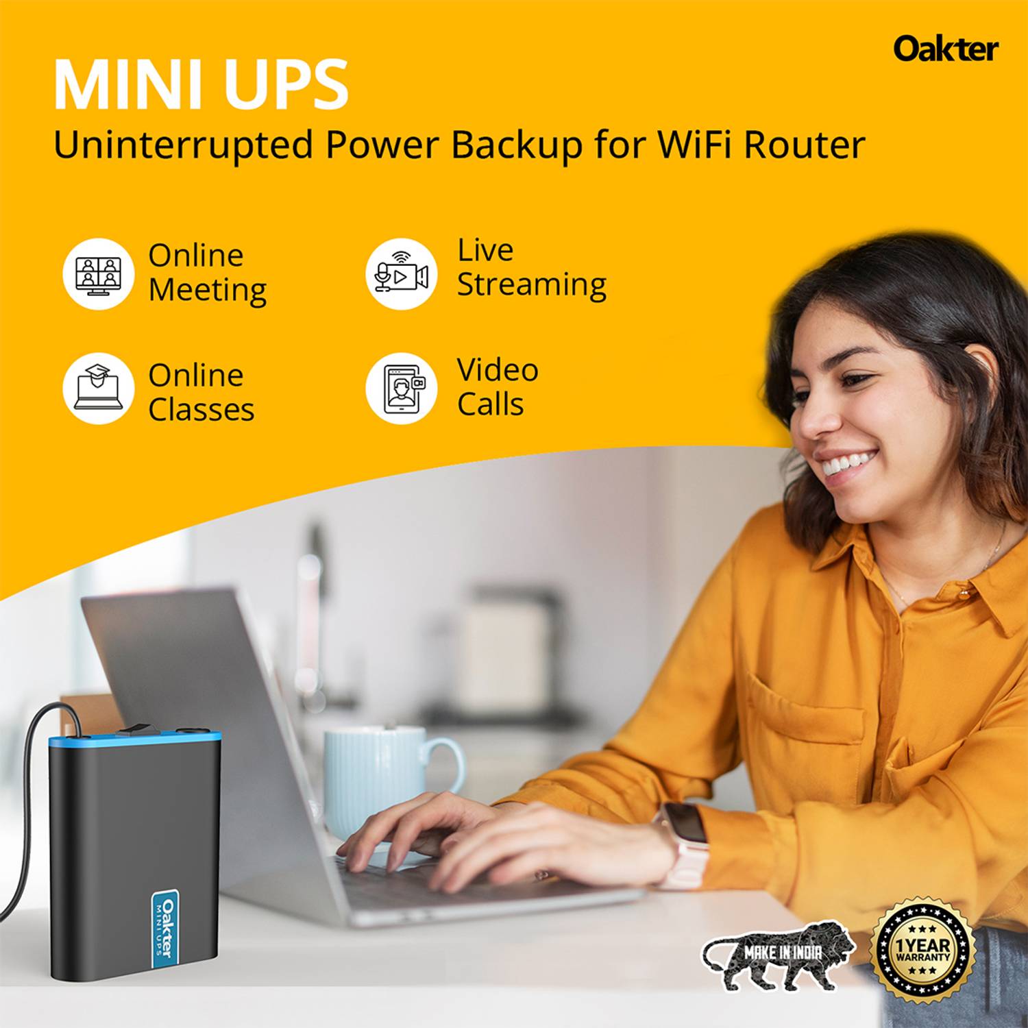 Oakter Mini UPS 12V Wi-Fi Power Backup for Router - Image 3