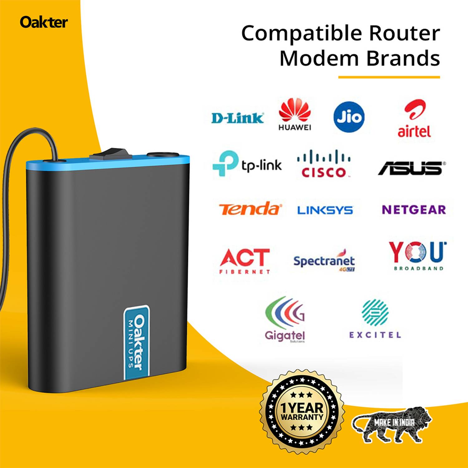 Oakter Mini UPS 12V Wi-Fi Power Backup for Router - Image 4