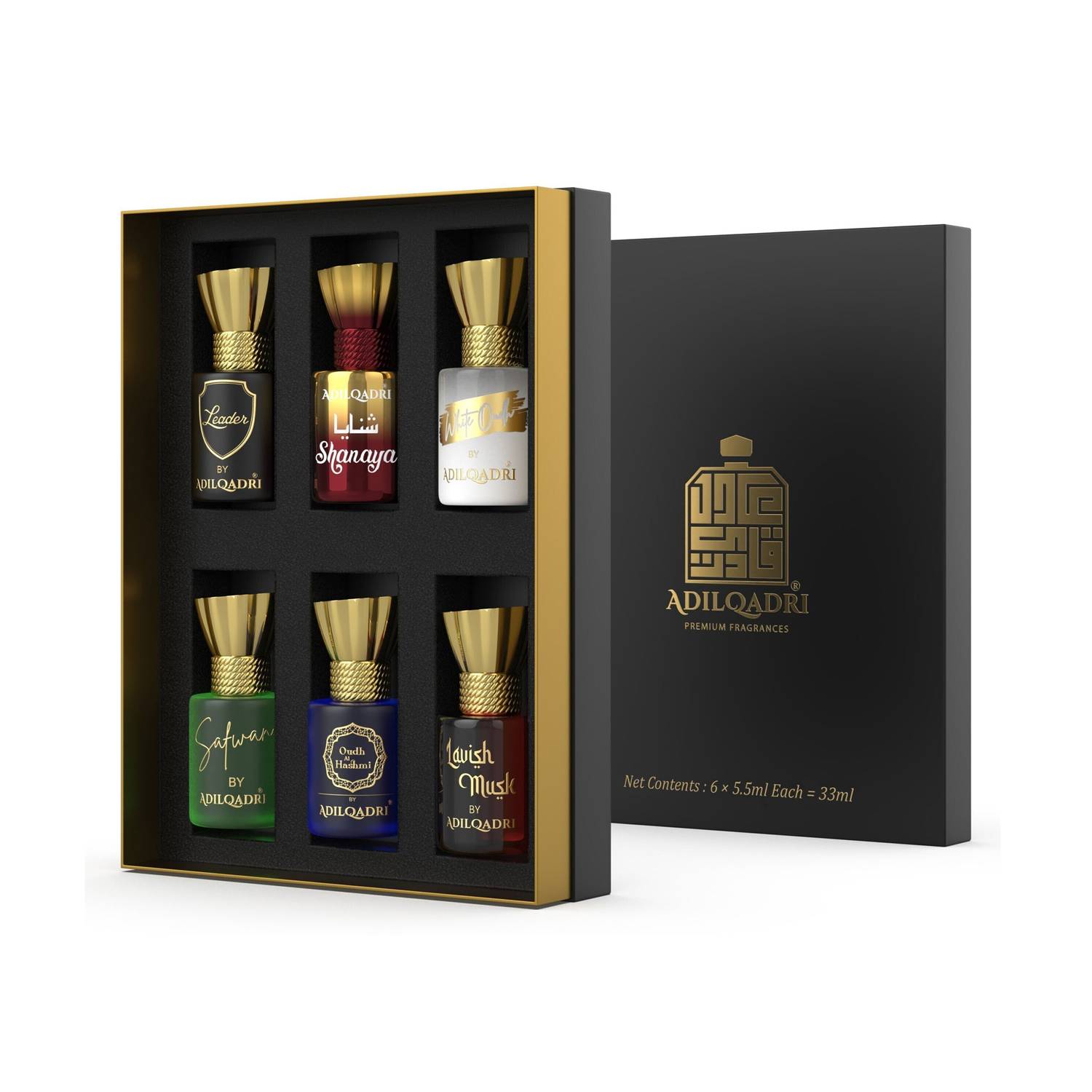 Adilqadri Assorted Attar Combo Pack Pack of 6 · 5.5 ml (33 ml total) - Image 1