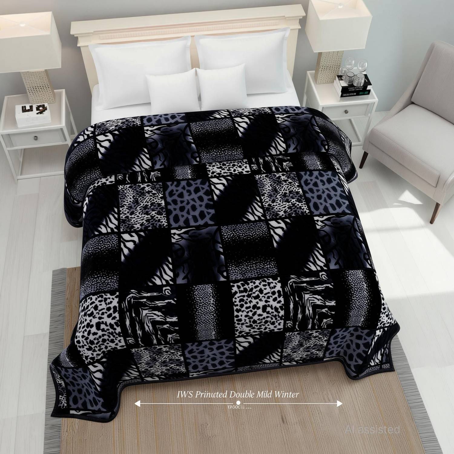 IWS Printed Double Mink Blanket for Mild Winter